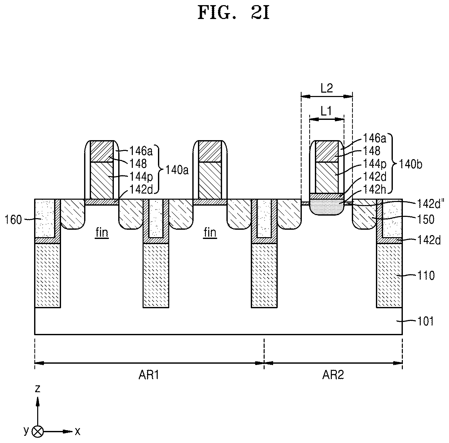 Patent US12581729 Figure 10 – Semiconductor device including fin field effect transistor and planar fin field effect transistor