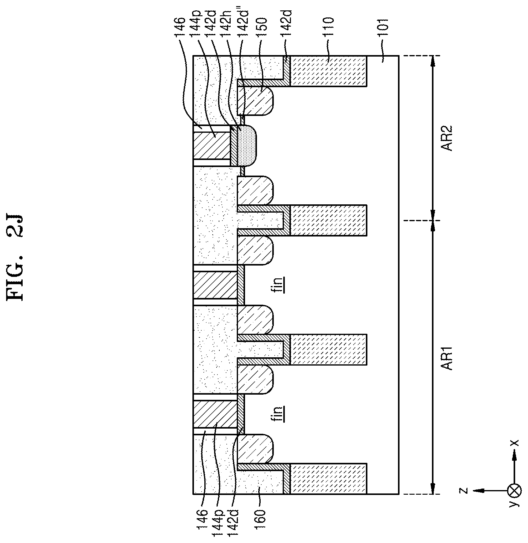Patent US12581729 Figure 11 – Semiconductor device including fin field effect transistor and planar fin field effect transistor