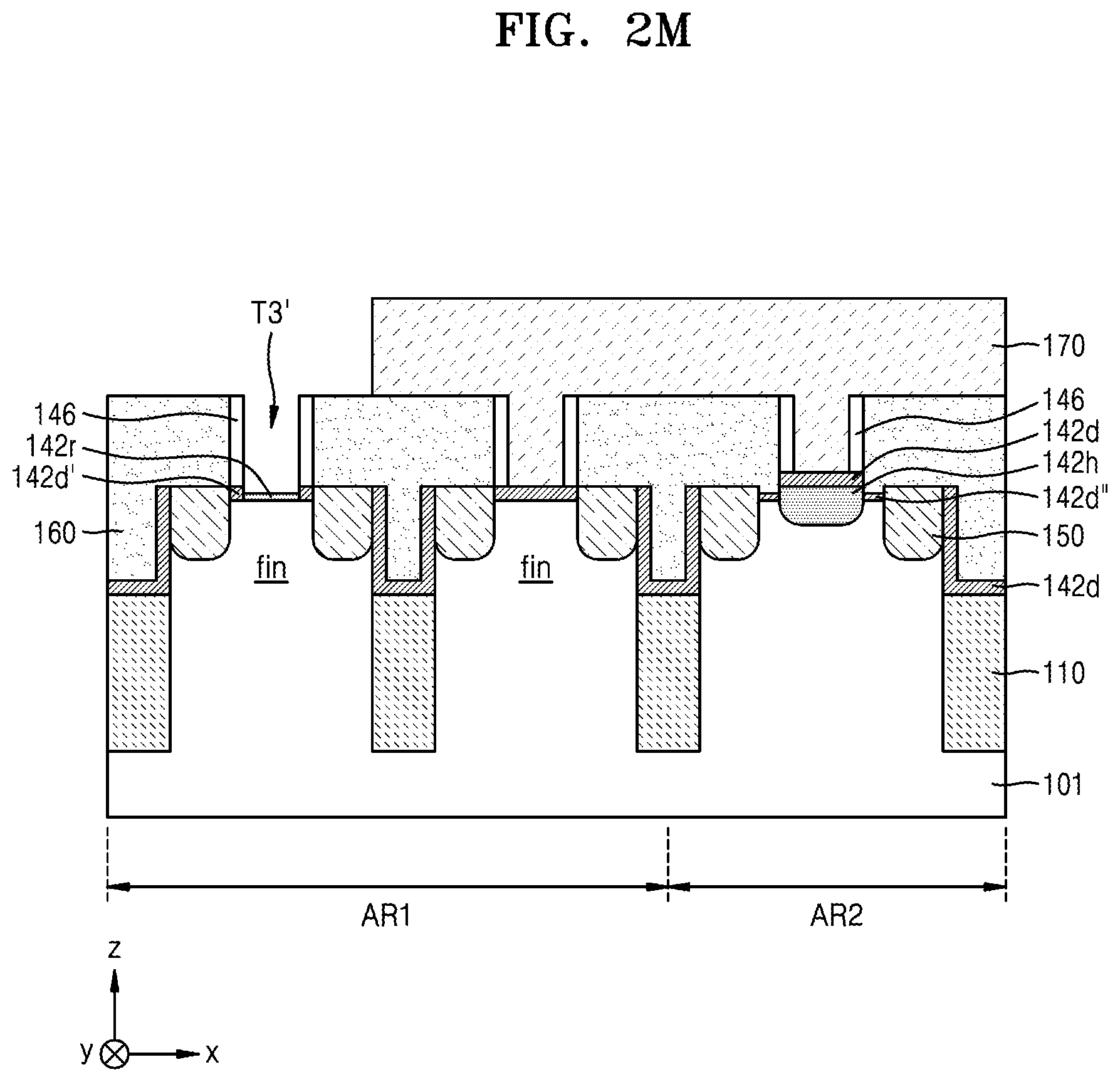 Patent US12581729 Figure 14 – Semiconductor device including fin field effect transistor and planar fin field effect transistor