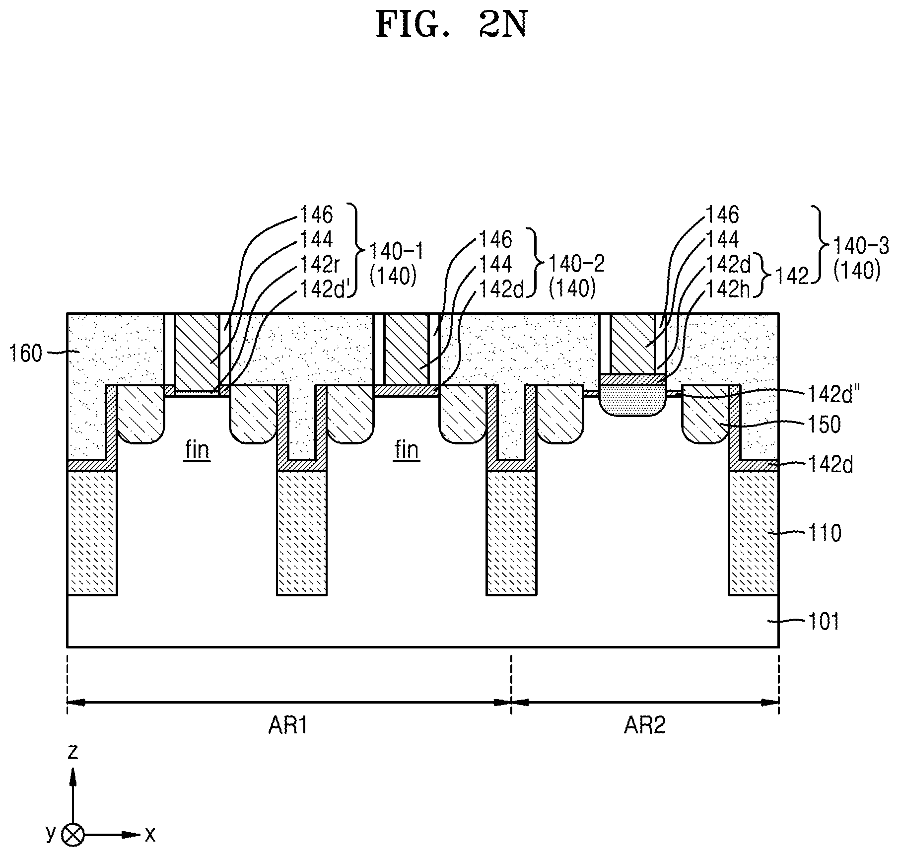 Patent US12581729 Figure 15 – Semiconductor device including fin field effect transistor and planar fin field effect transistor