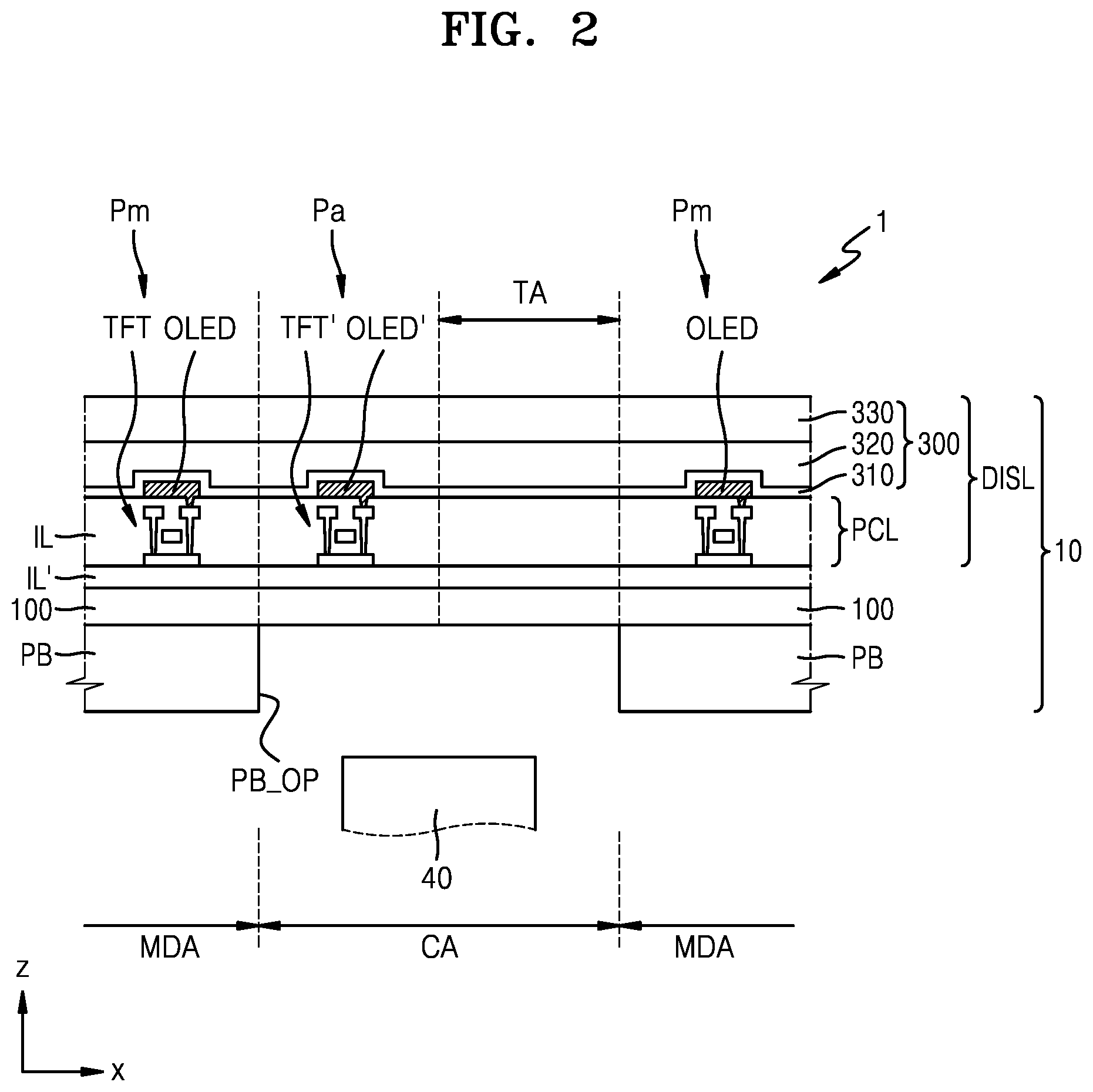 Patent US12581734 Figure 2 – Display apparatus and electronic apparatus