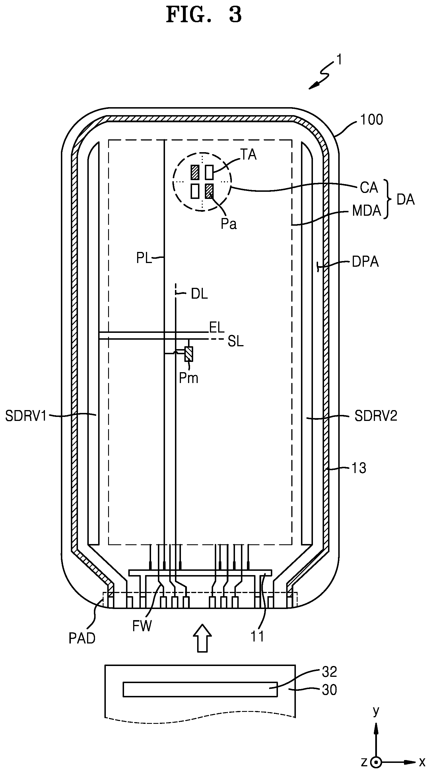 Patent US12581734 Figure 3 – Display apparatus and electronic apparatus