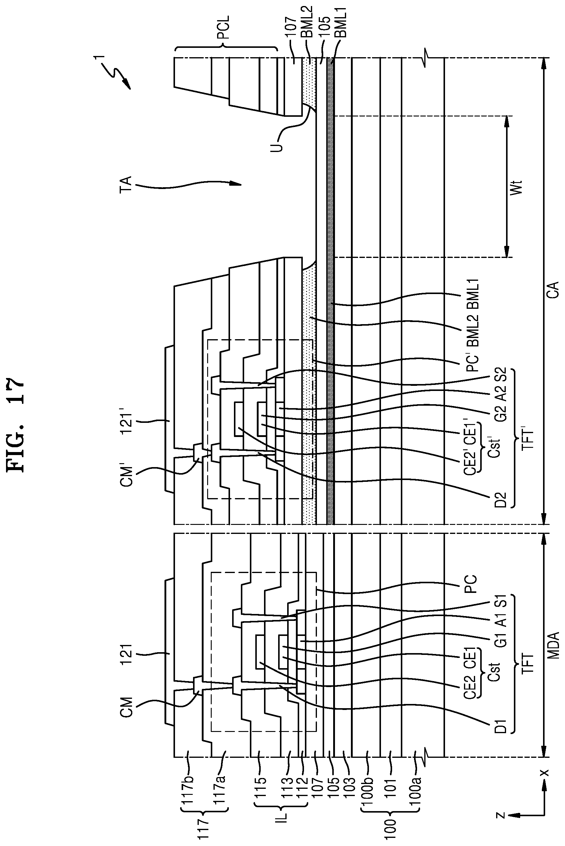 Patent US12581734 Figure 17 – Display apparatus and electronic apparatus