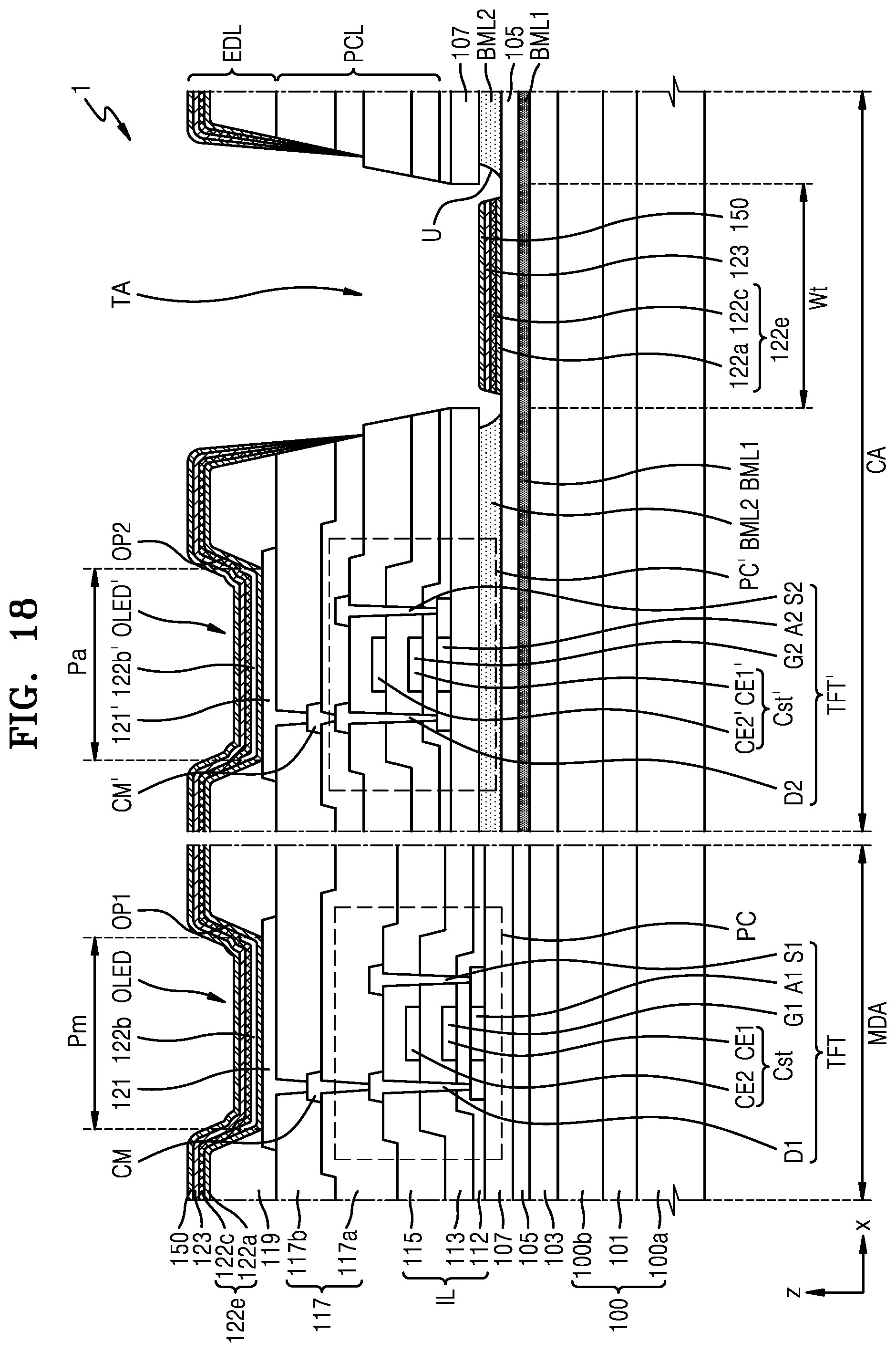 Patent US12581734 Figure 18 – Display apparatus and electronic apparatus
