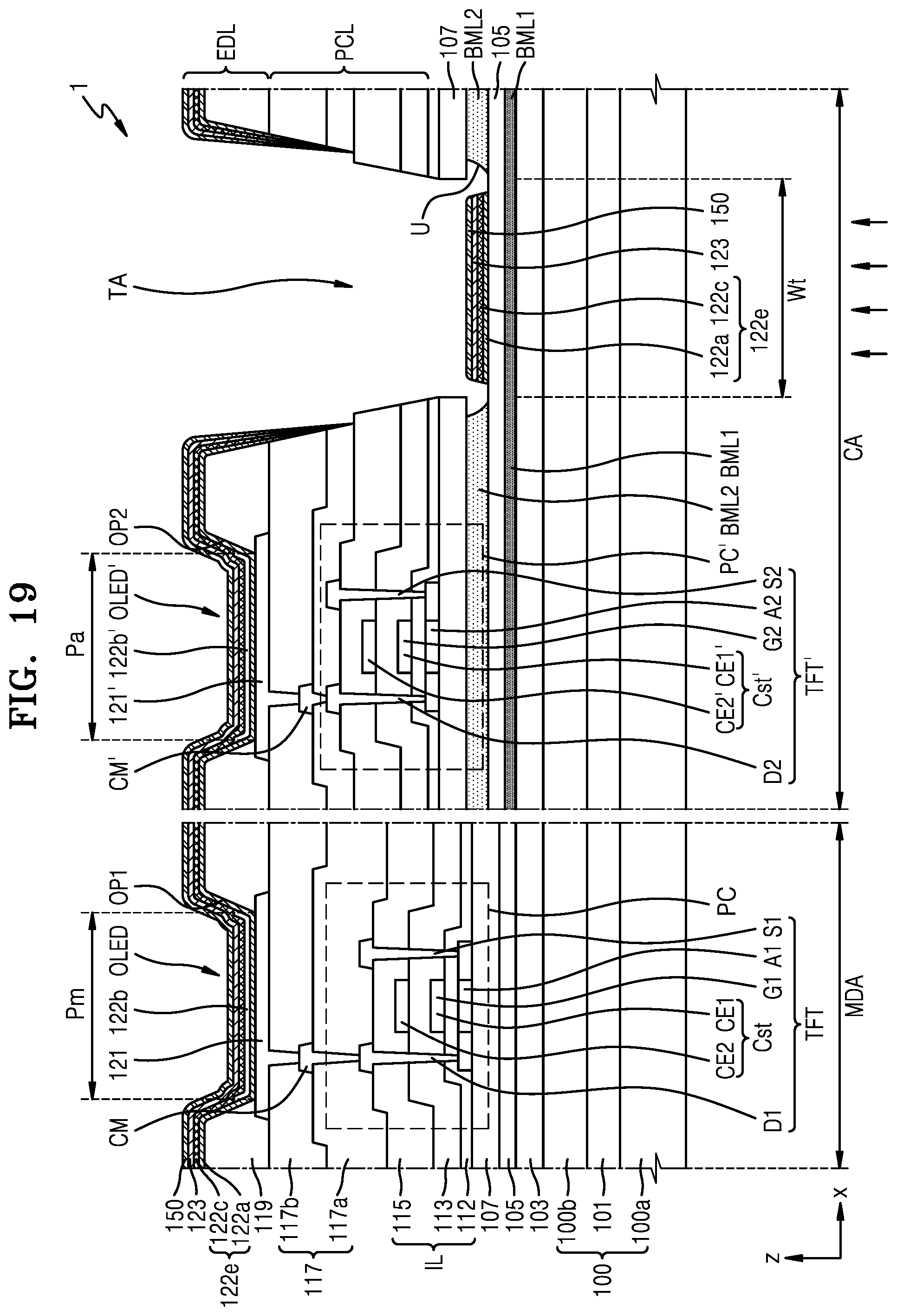 Patent US12581734 Figure 19 – Display apparatus and electronic apparatus
