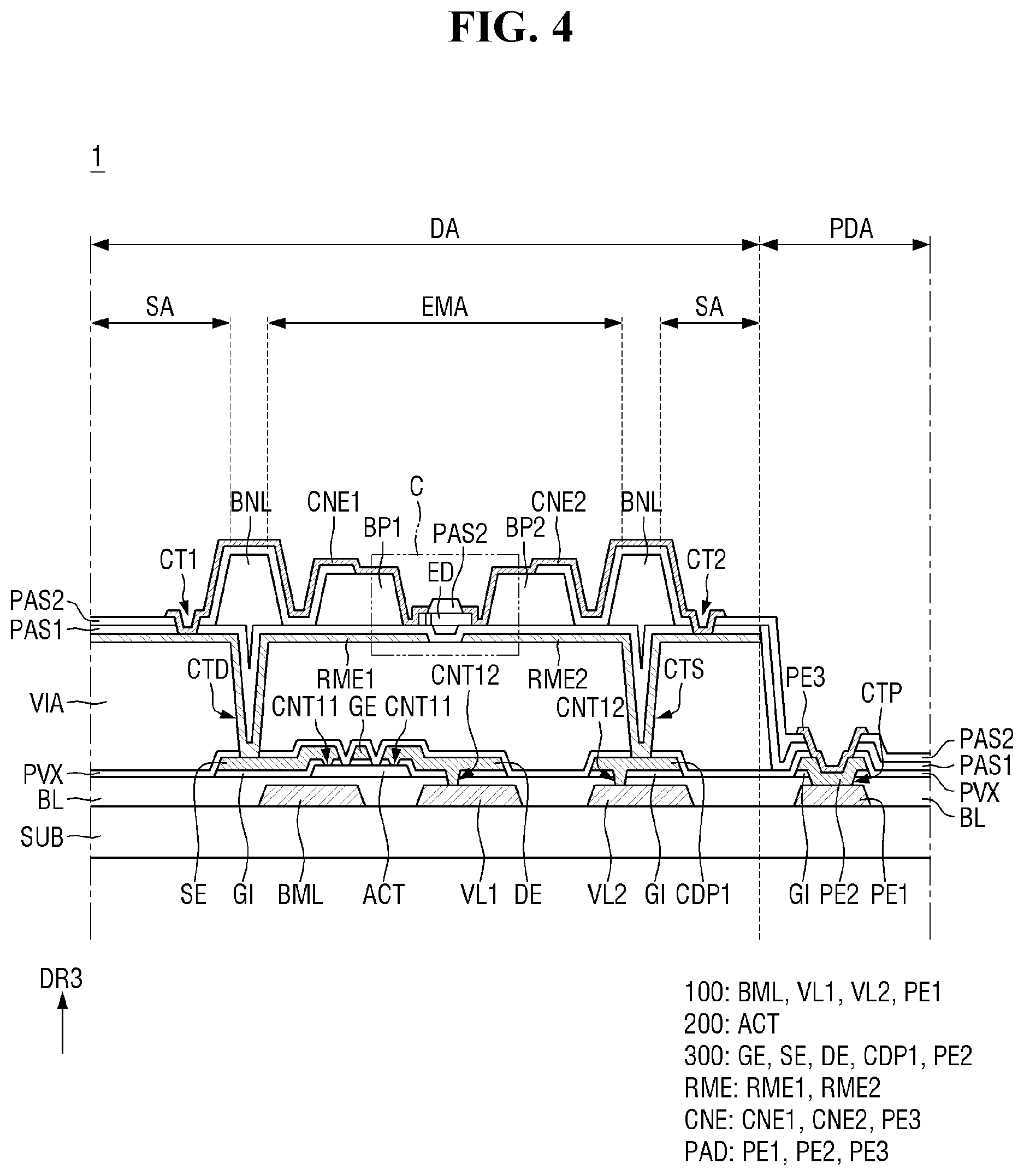 Patent US12581735 Figure 4 – Display device and manufacturing method of the same