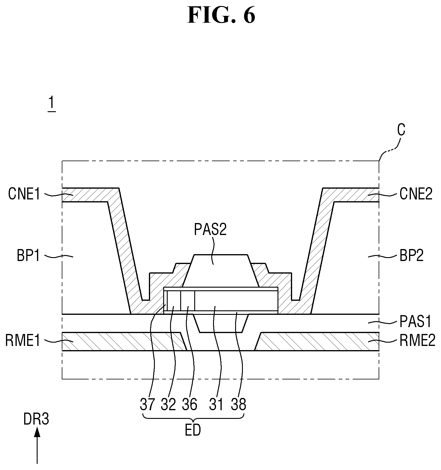 Patent US12581735 Figure 6 – Display device and manufacturing method of the same