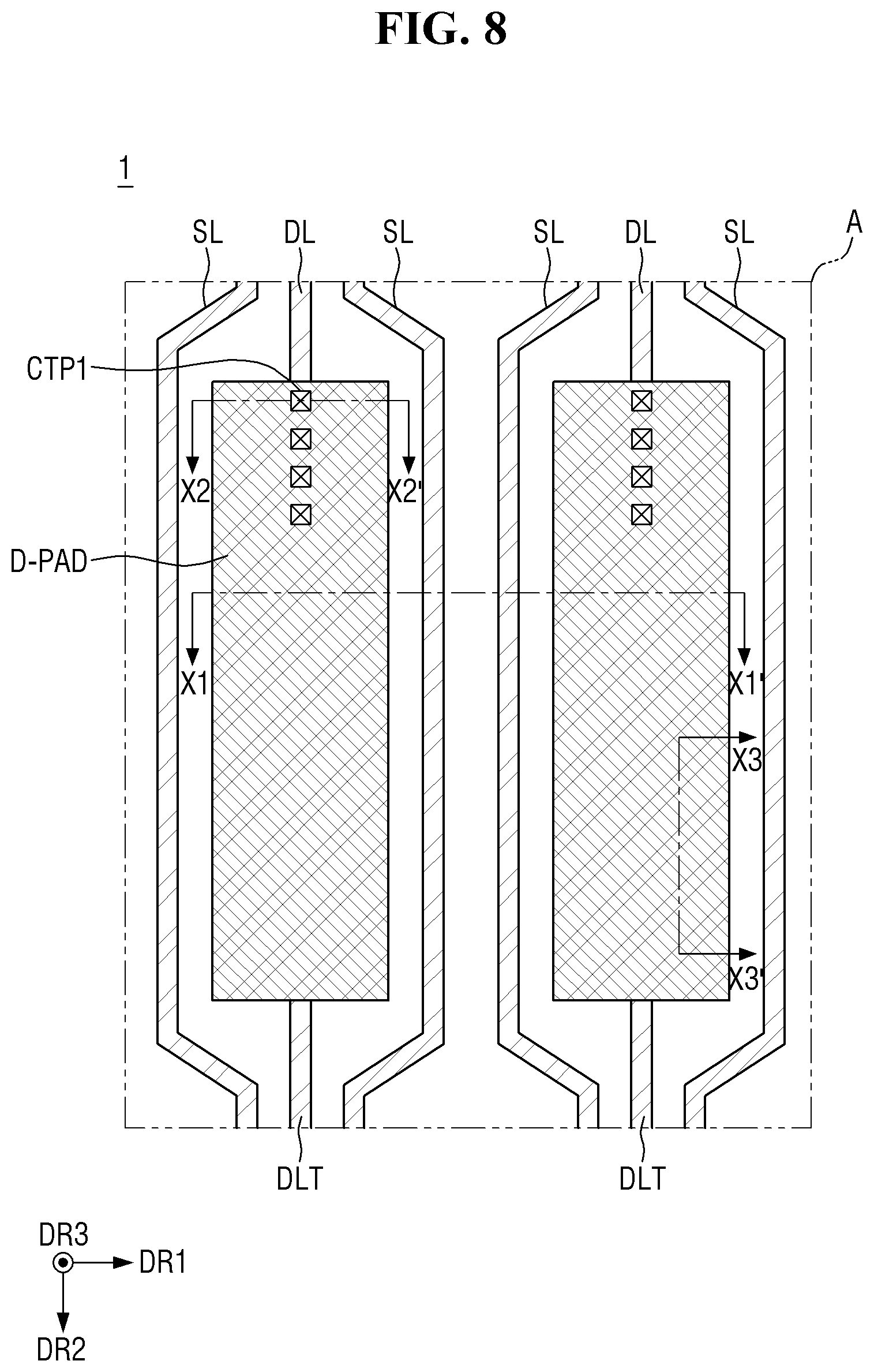 Patent US12581735 Figure 8 – Display device and manufacturing method of the same