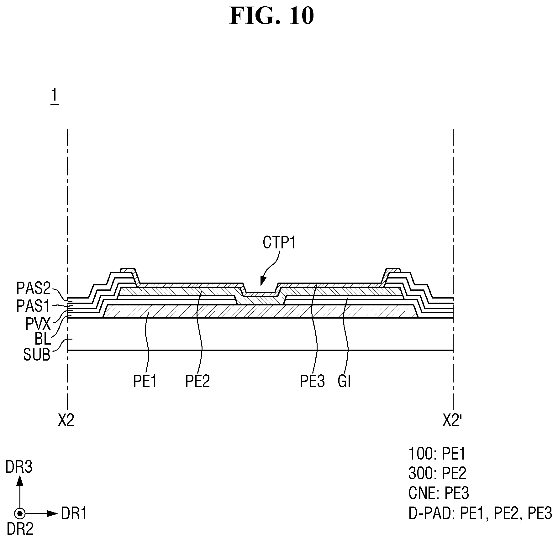 Patent US12581735 Figure 10 – Display device and manufacturing method of the same