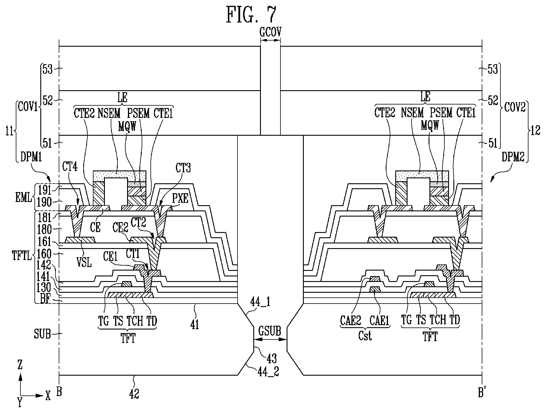 Patent US12581738 Figure 6 – Display device and method of manufacturing the display device