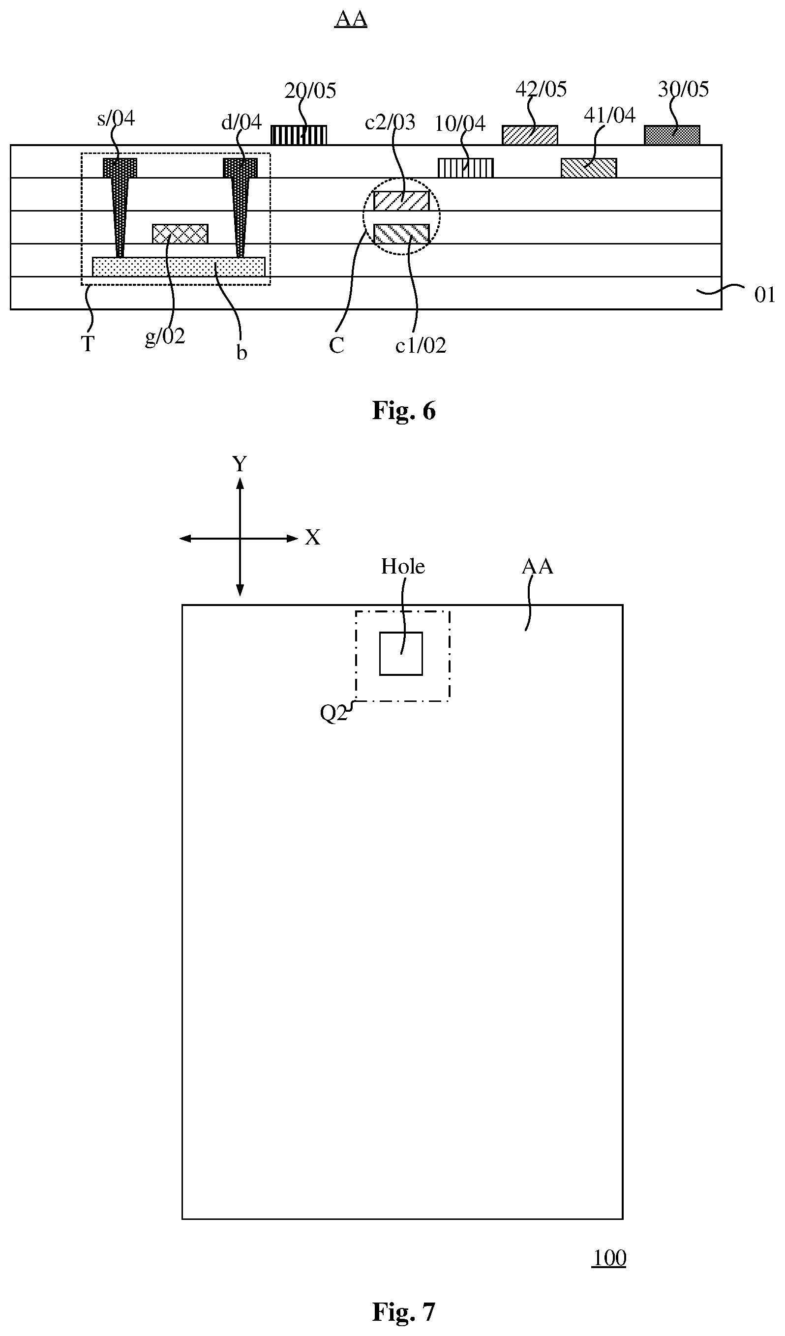 Patent US12581740 Figure 6 – Array substrate, display panel, and display device with compensation signal near hole area