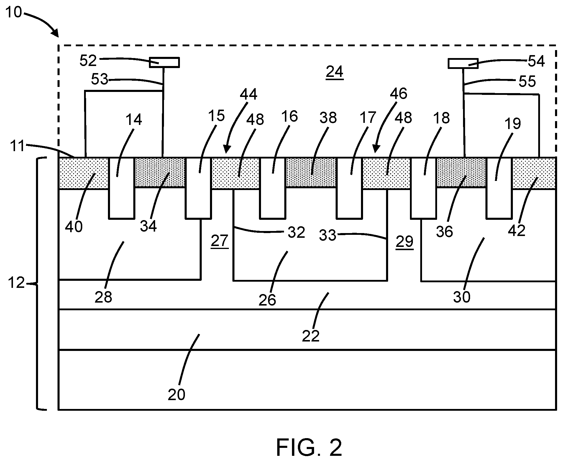 Patent US12581746 Figure 2 – Silicon-controlled rectifiers for electrostatic discharge protection