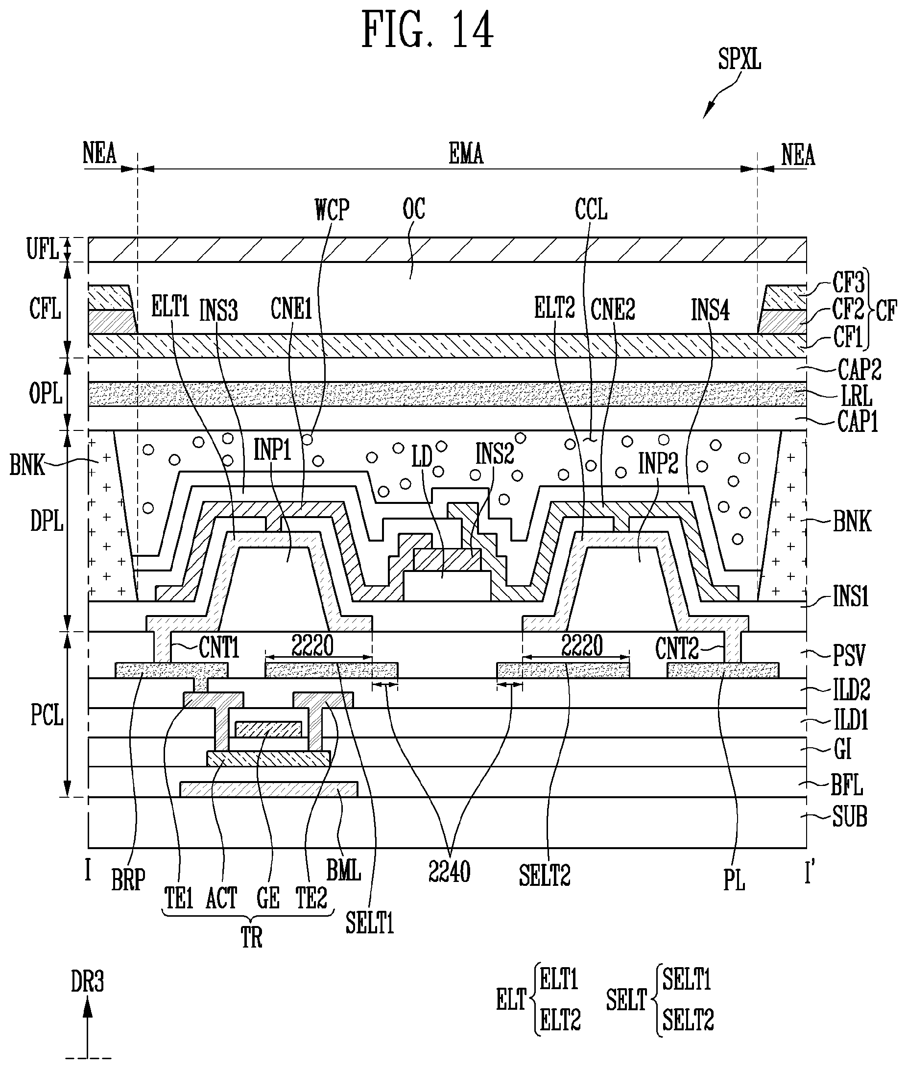 Patent US12581775 Figure 14 – Display device and method of manufacturing the same