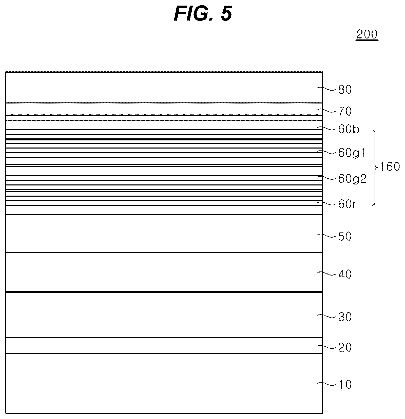 Patent US12581781 Figure 5 – Light emitting diode for implementing white light