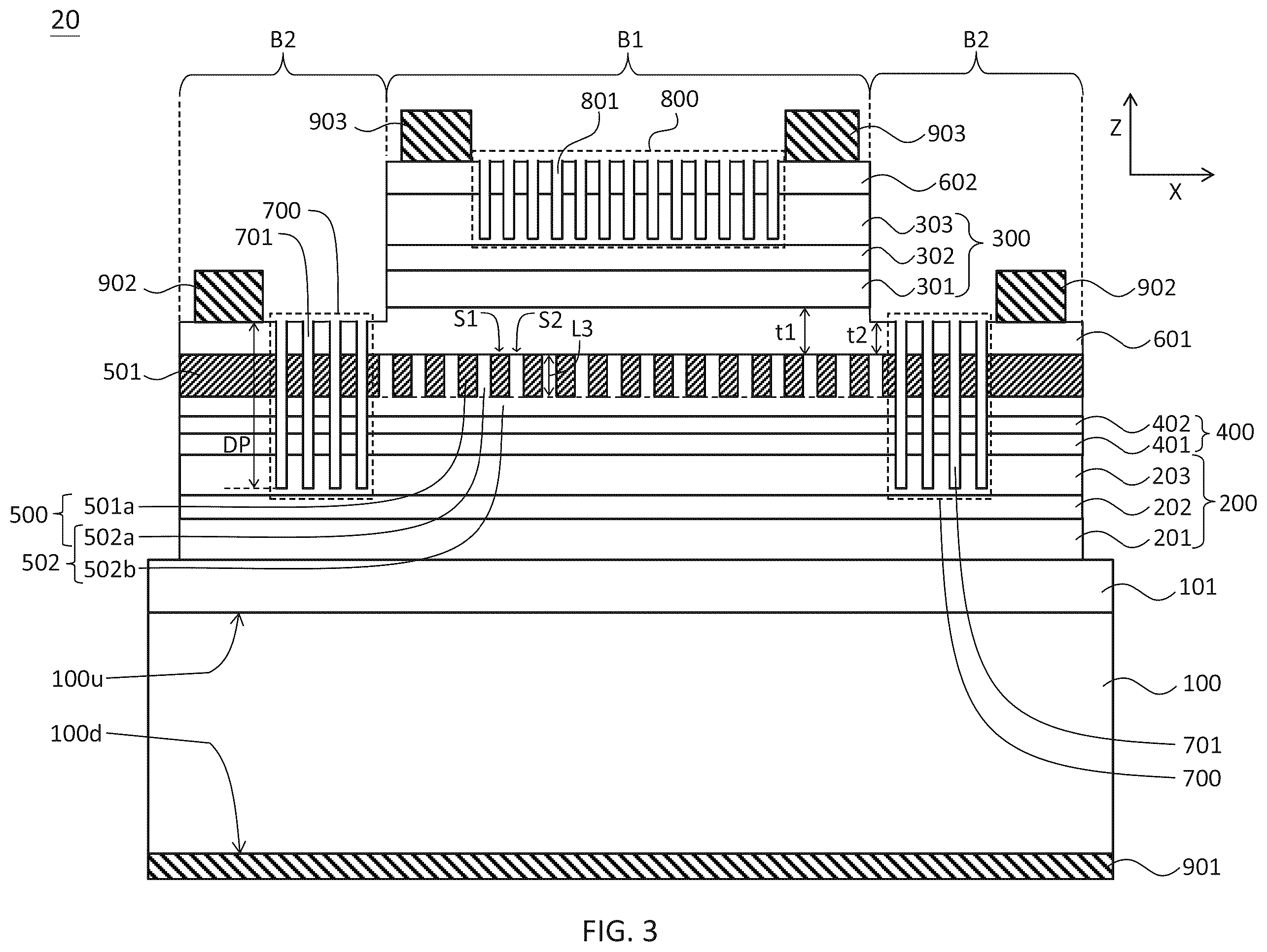 Patent US12581785 Figure 3 – Optoelectronic device