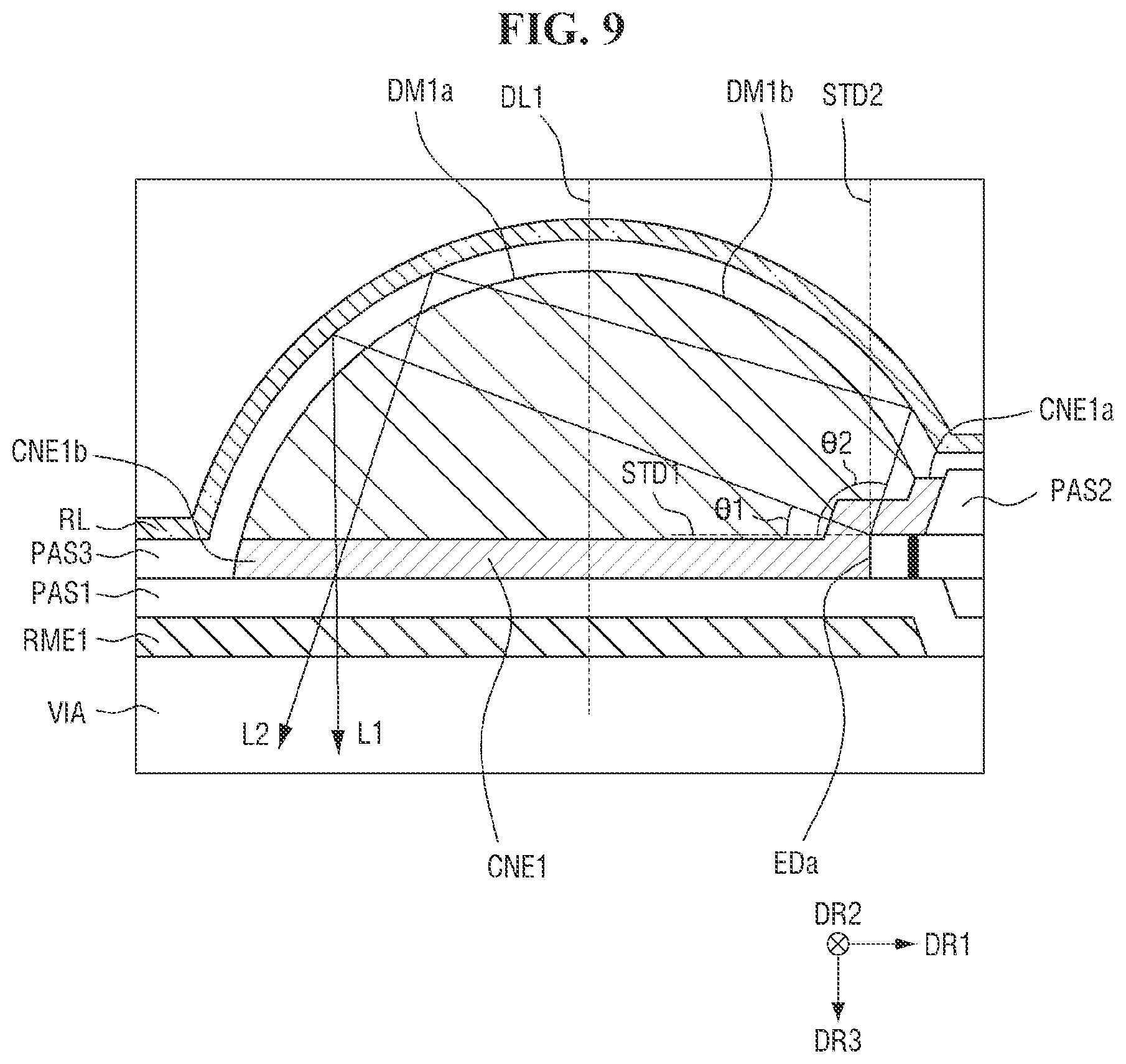 Patent US12581786 Figure 9 – Display device and manufacturing method of the same