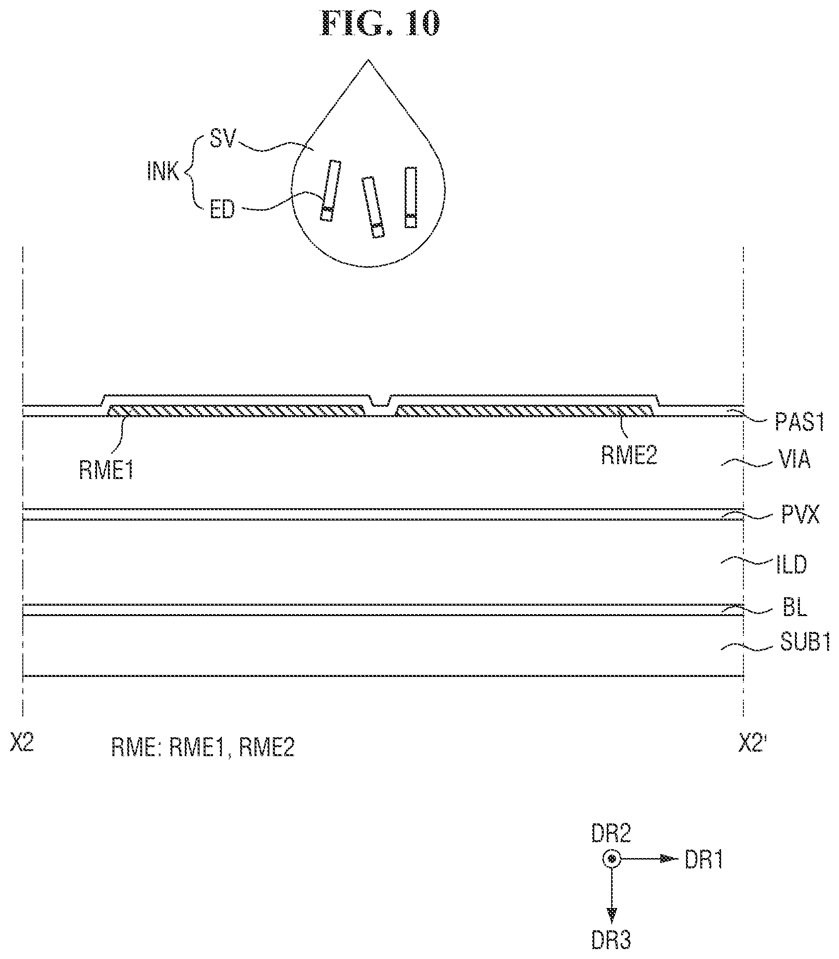 Patent US12581786 Figure 10 – Display device and manufacturing method of the same