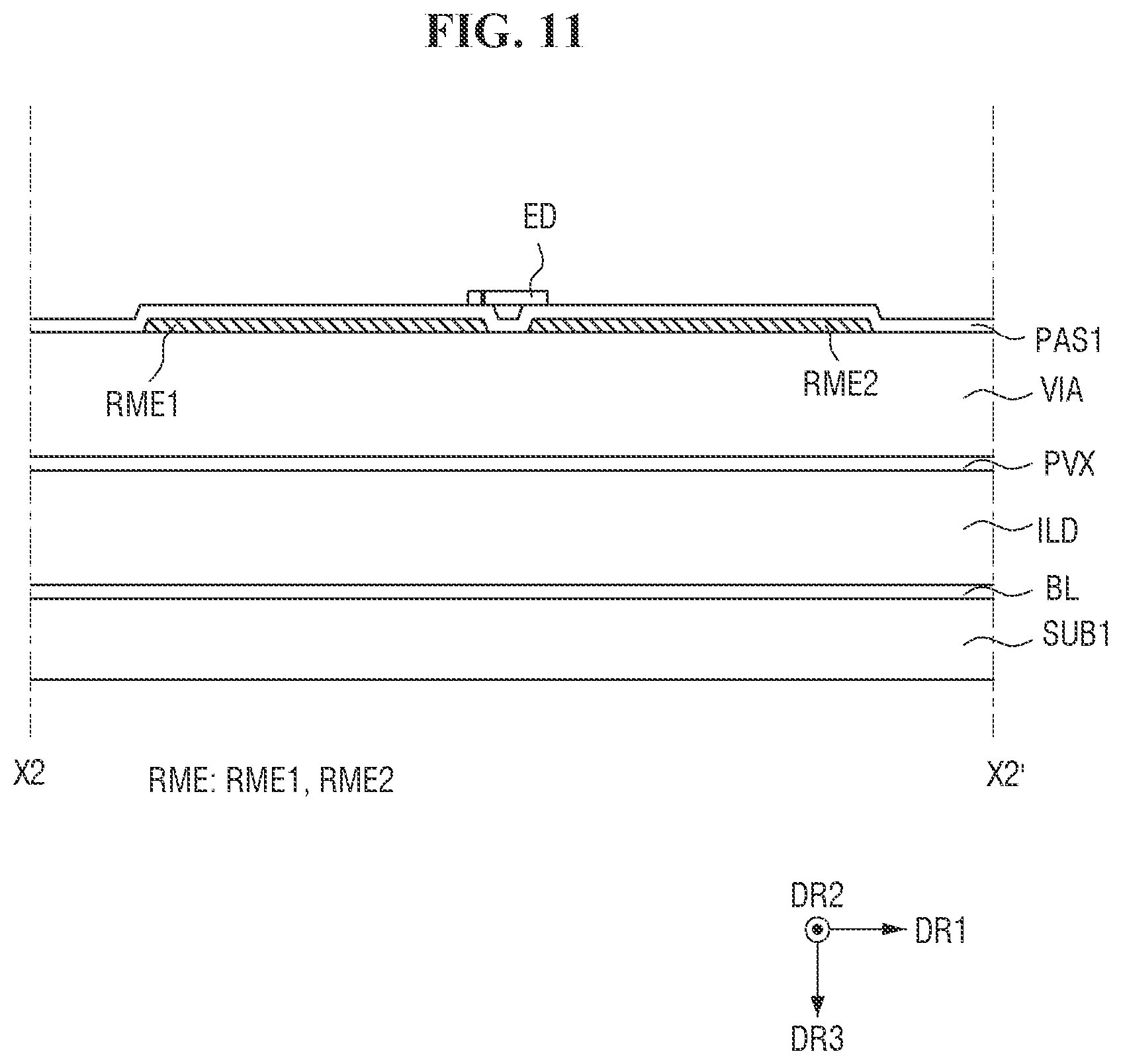 Patent US12581786 Figure 11 – Display device and manufacturing method of the same