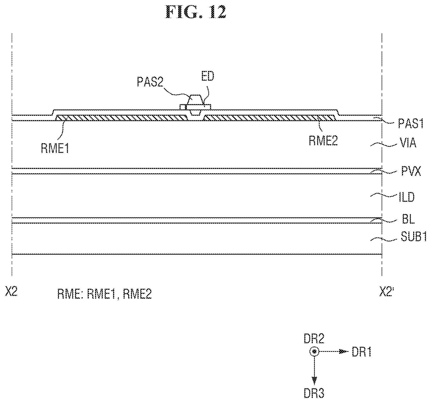 Patent US12581786 Figure 12 – Display device and manufacturing method of the same