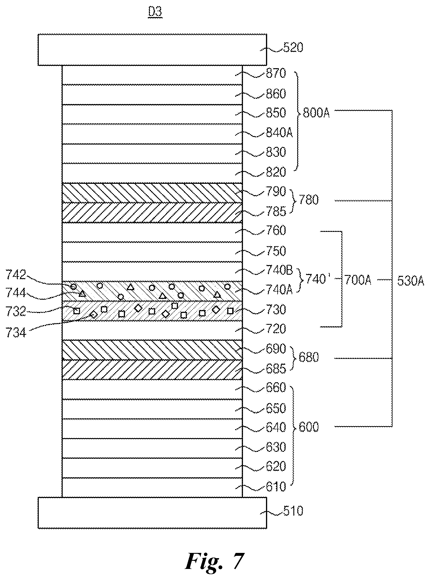 Patent US12581792 Figure 5 – Organic light emitting diode and organic light emitting device having thereof