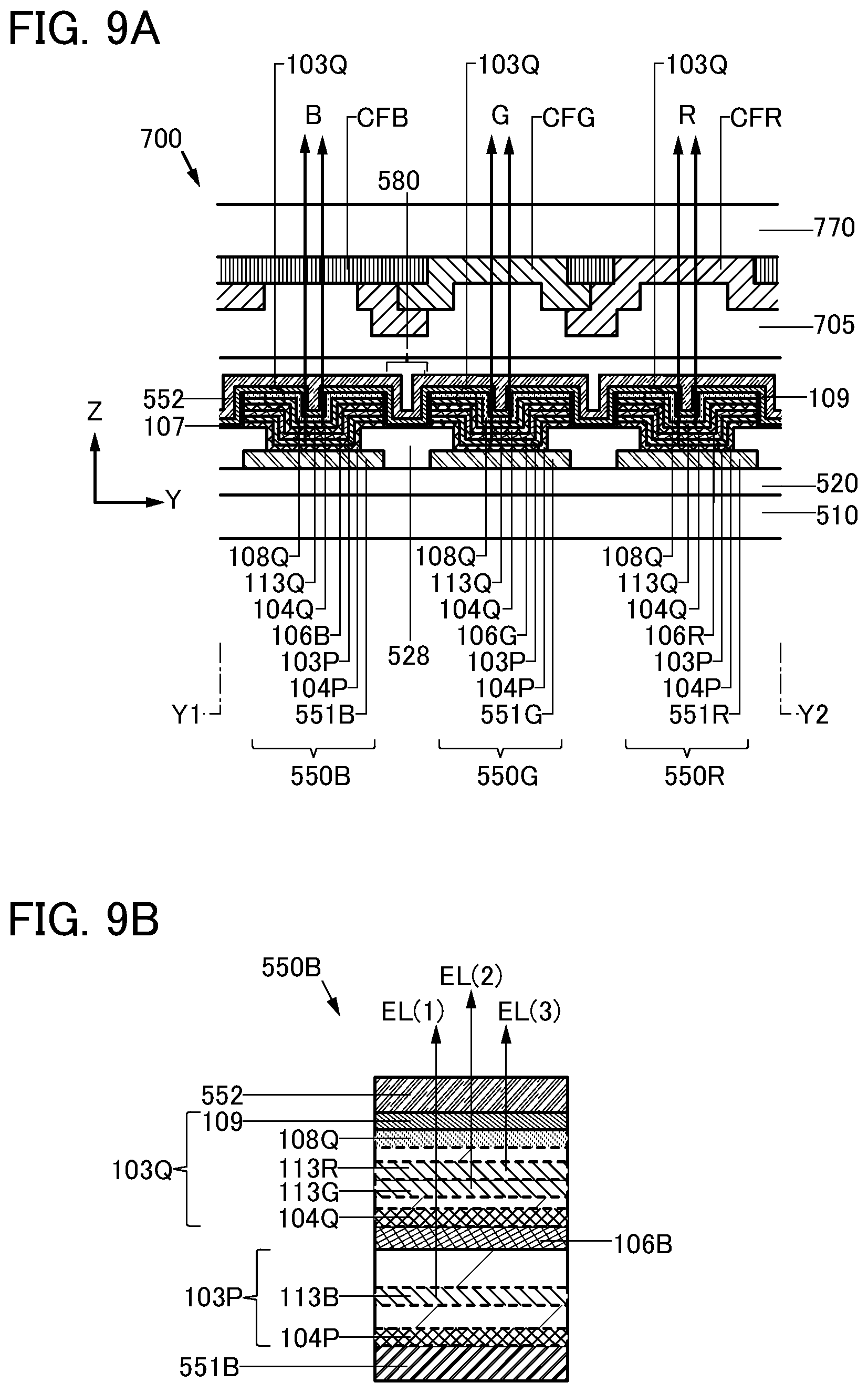 Patent US12581796 Figure 9 – Light-emitting device, light-emitting apparatus, electronic device, and lighting device