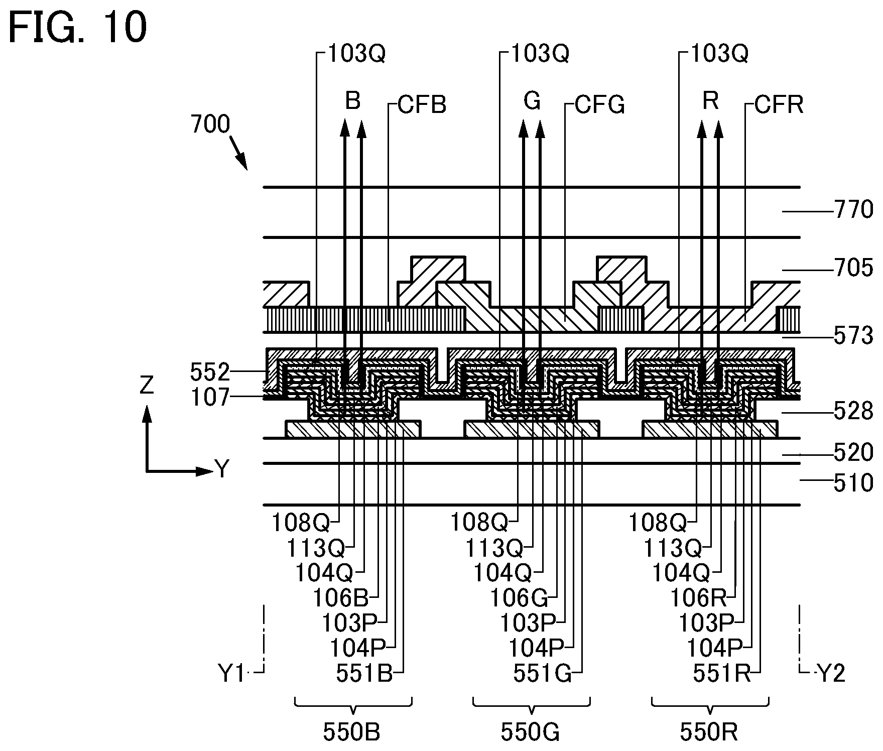 Patent US12581796 Figure 10 – Light-emitting device, light-emitting apparatus, electronic device, and lighting device