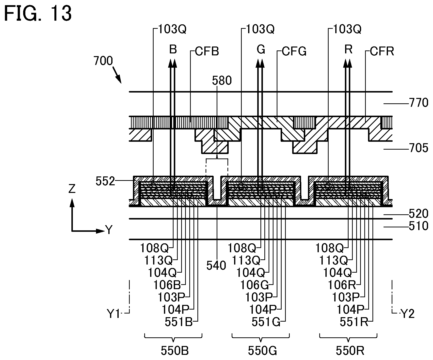 Patent US12581796 Figure 13 – Light-emitting device, light-emitting apparatus, electronic device, and lighting device