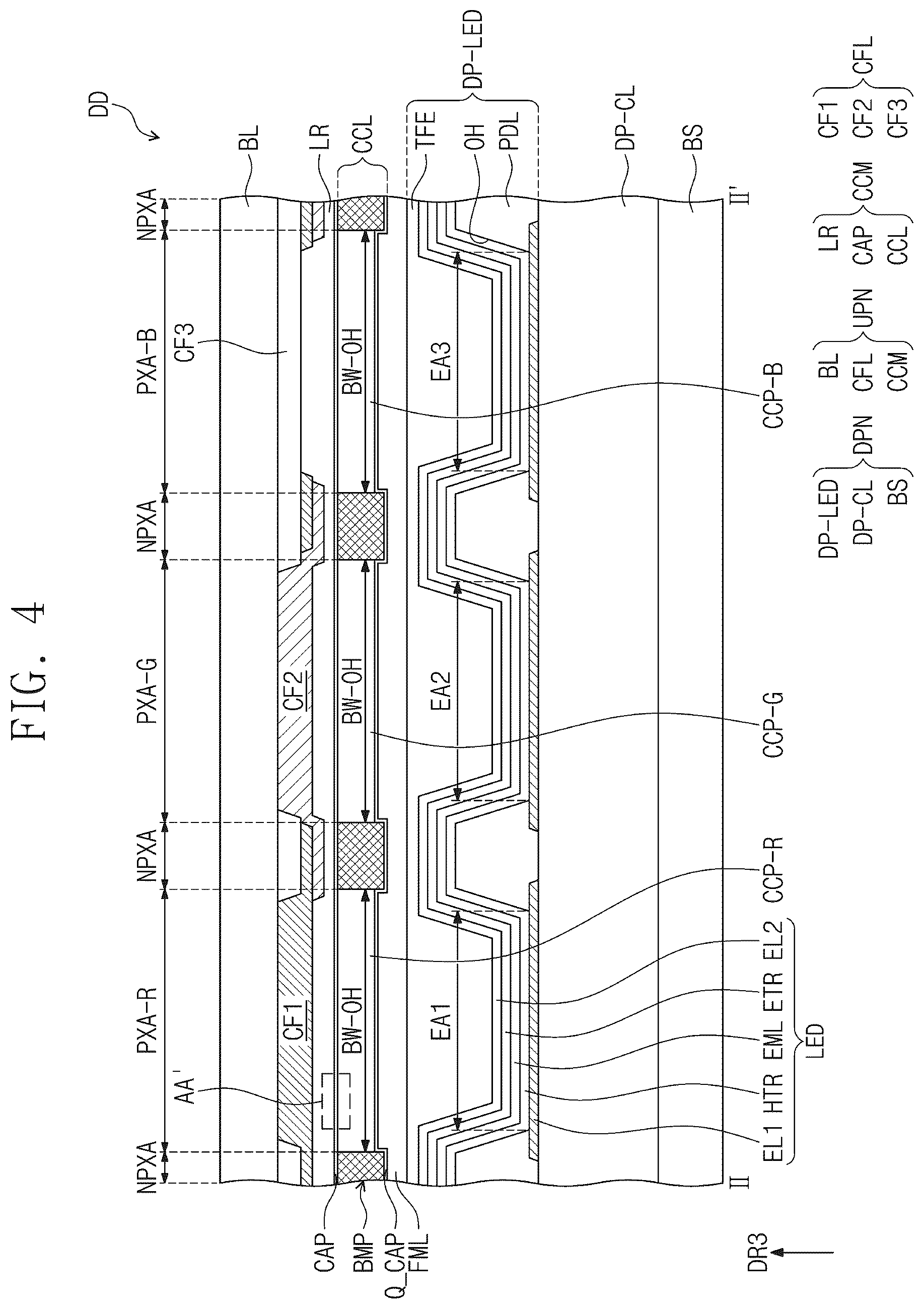 Patent US12581799 Figure 3 – Light control member and display device including the same