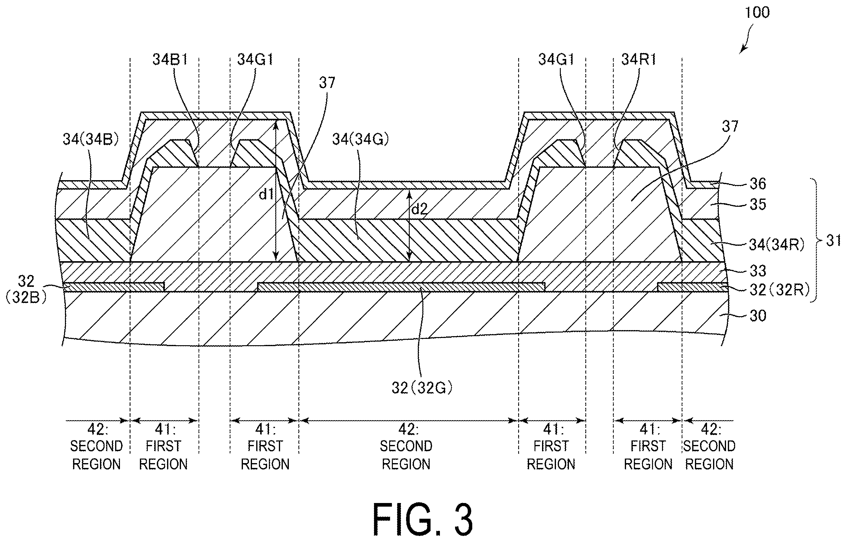 Patent US12581805 Figure 2 – Display device and method for manufacturing display device