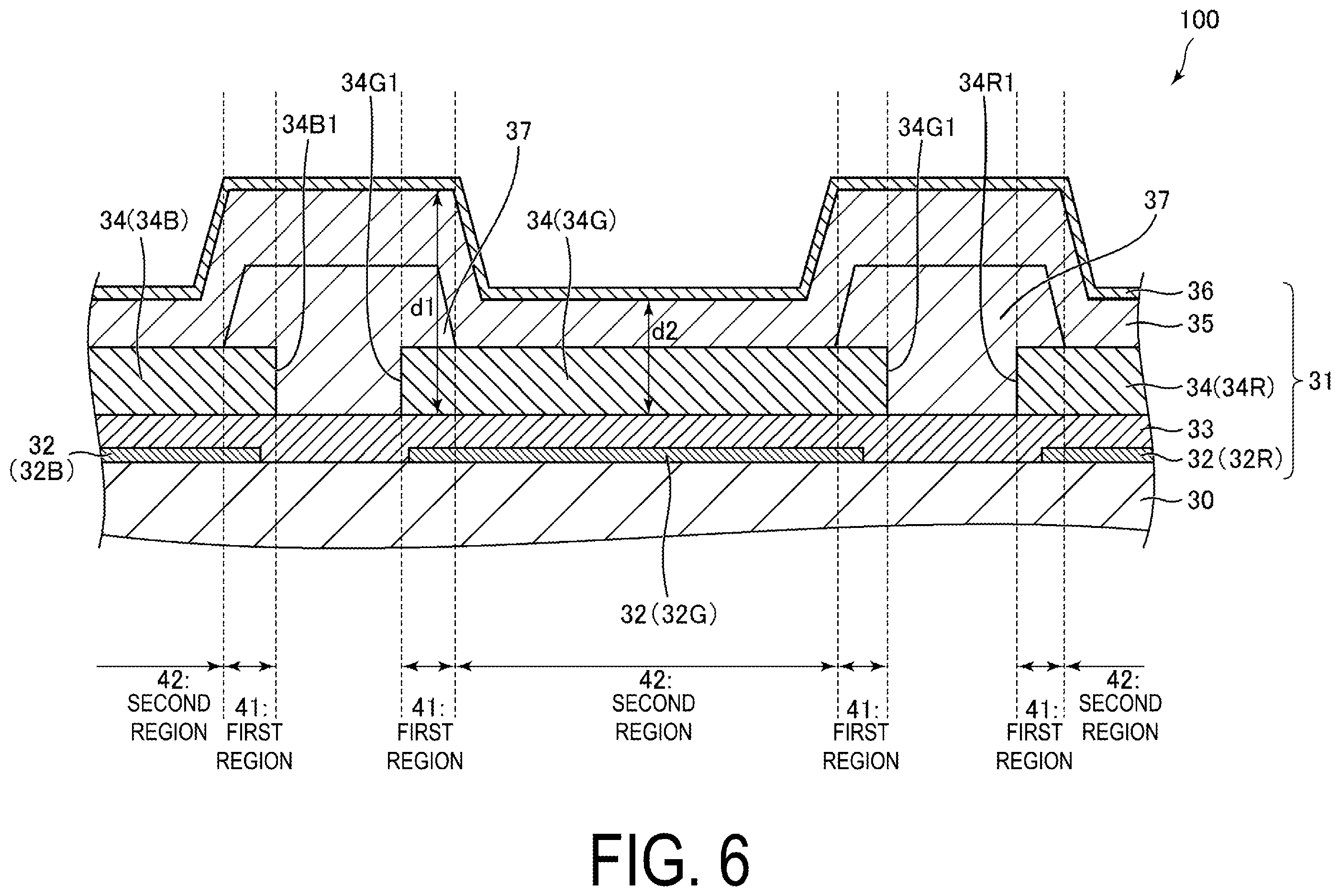 Patent US12581805 Figure 7 – Display device and method for manufacturing display device