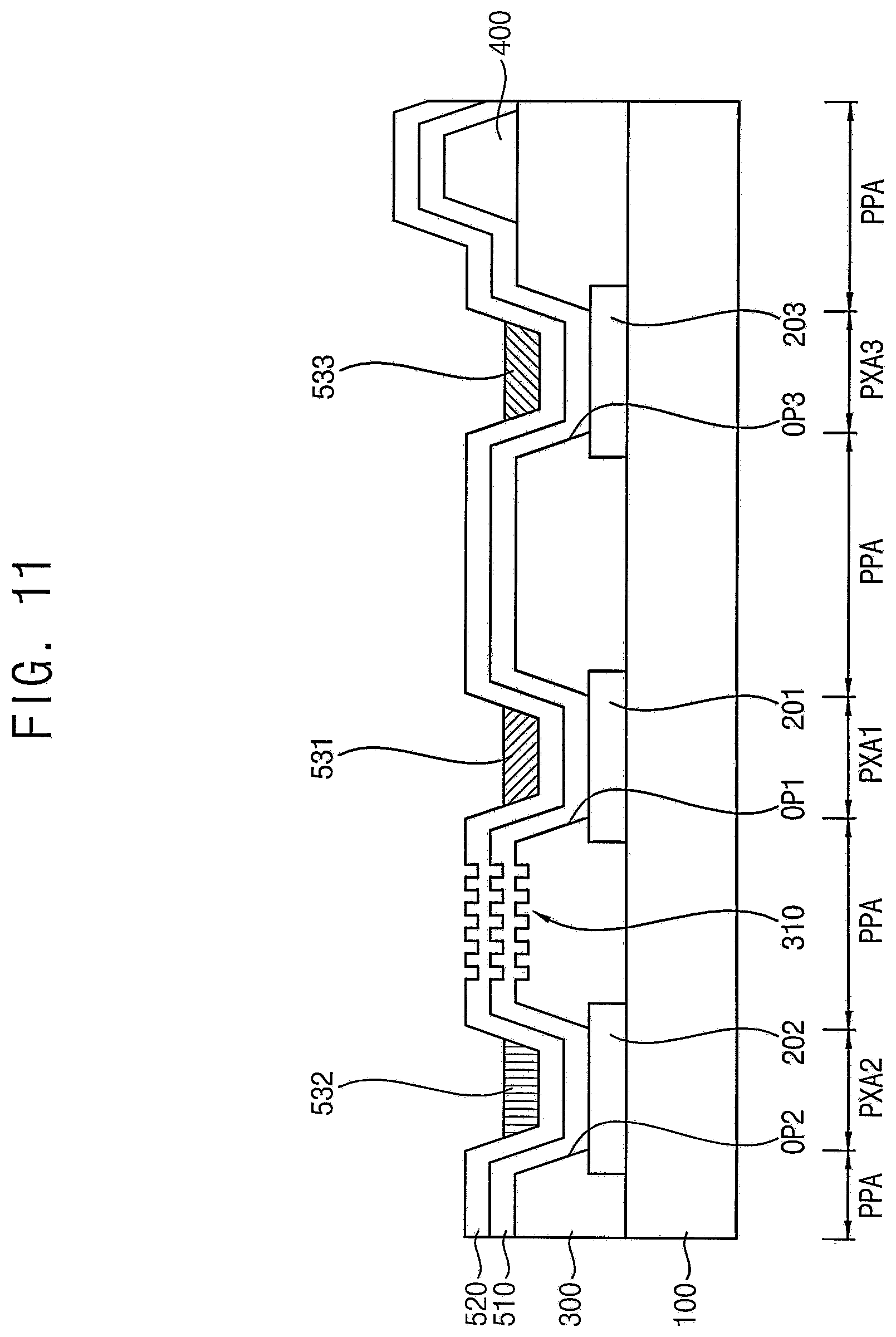 Patent US12581807 Figure 11 – Organic light emitting display device and method of manufacturing the same