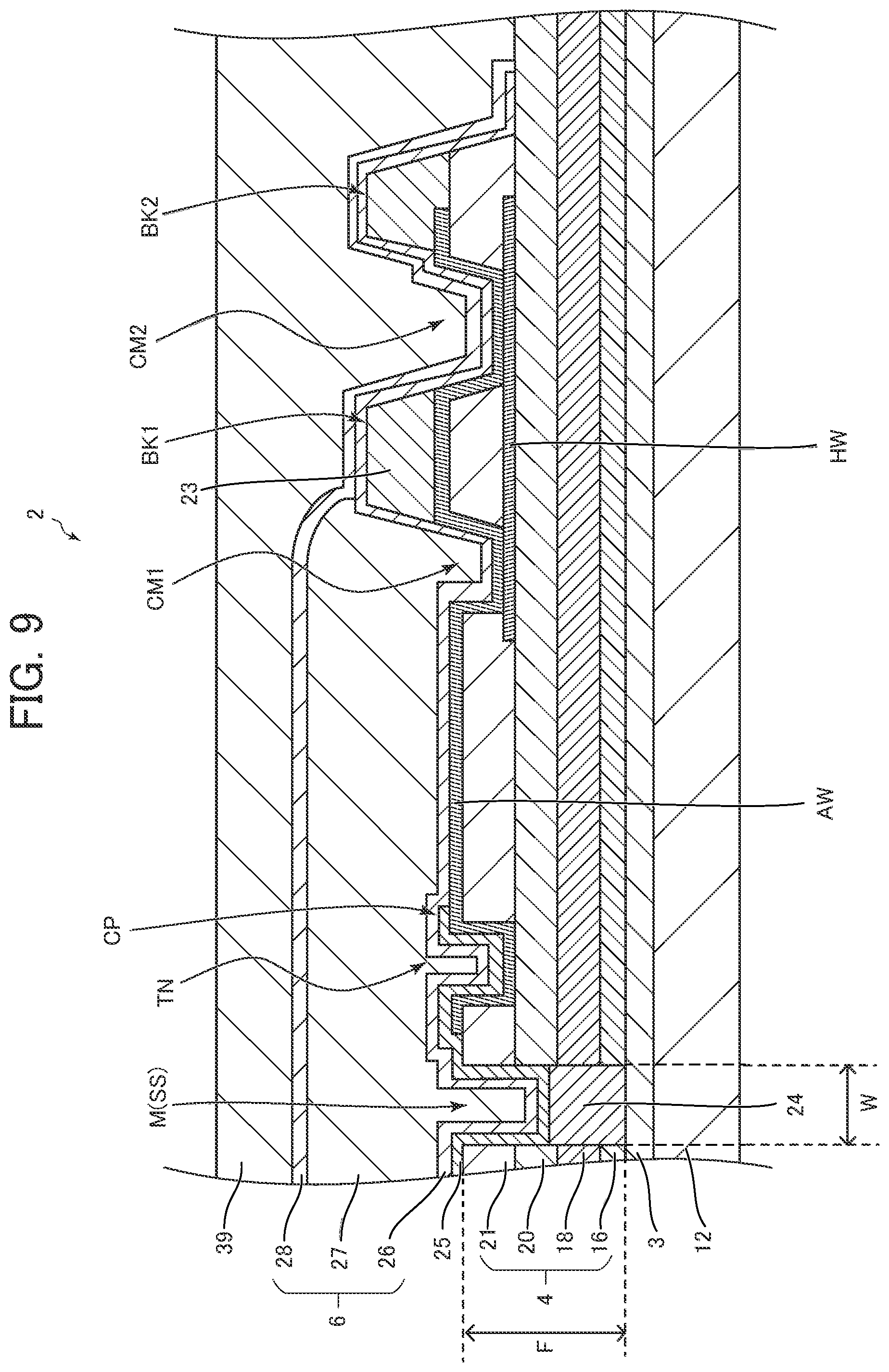 Patent US12581809 Figure 9 – Display device and display device production method that prevents deterioration in display performance