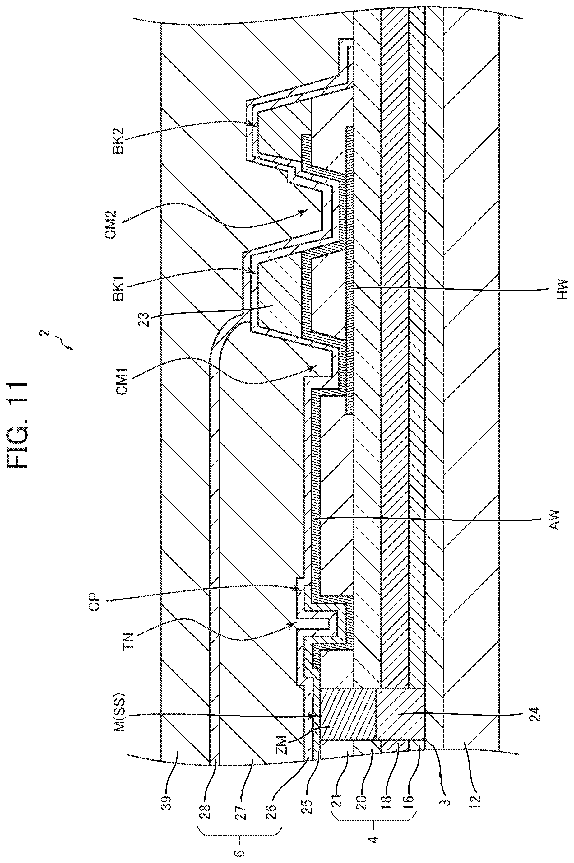 Patent US12581809 Figure 11 – Display device and display device production method that prevents deterioration in display performance