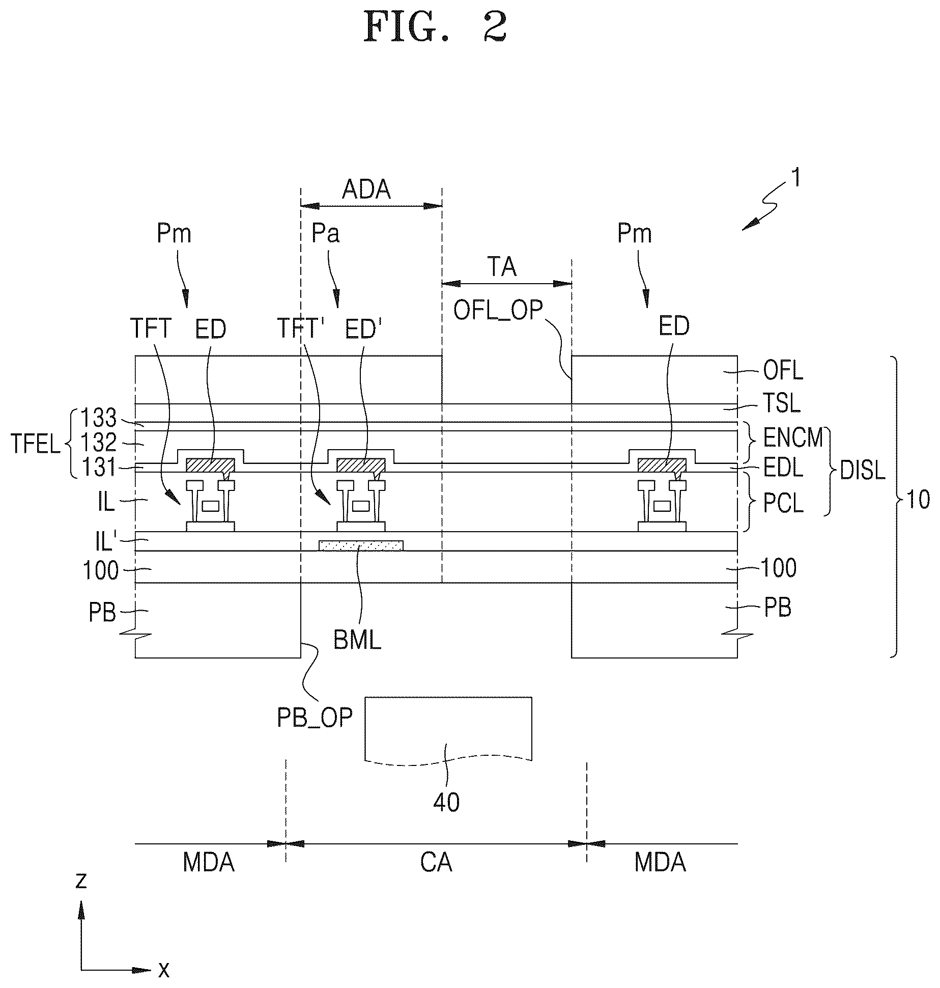 Patent US12581824 Figure 2 – Display device
