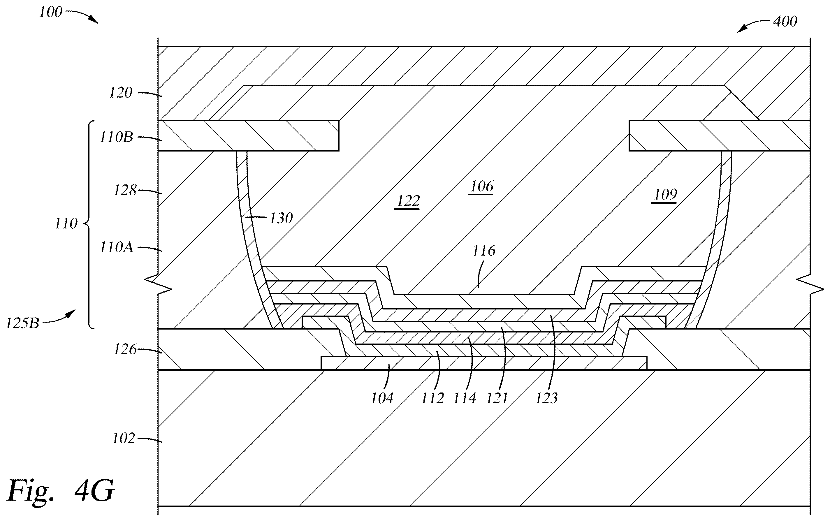 Patent US12581825 Figure 13 – Conductive oxide overhang structures for OLED devices