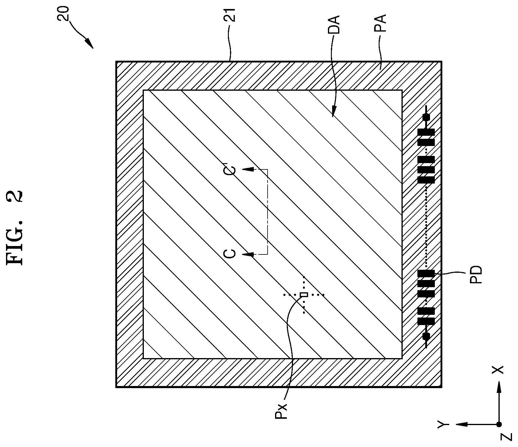 Patent US12581826 Figure 2 – Light-emitting device and a method of manufacturing a light-emitting device in which material is deposited on first and second areas of a substrate