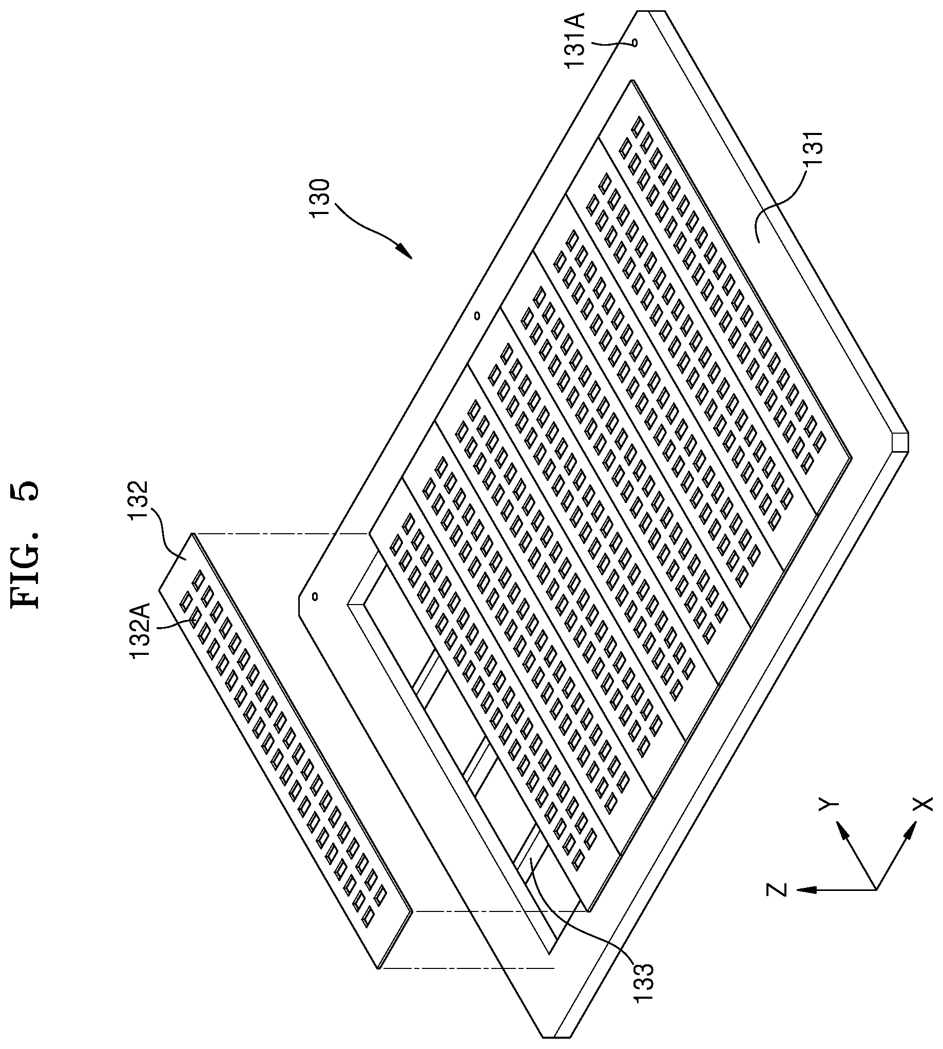 Patent US12581826 Figure 5 – Light-emitting device and a method of manufacturing a light-emitting device in which material is deposited on first and second areas of a substrate