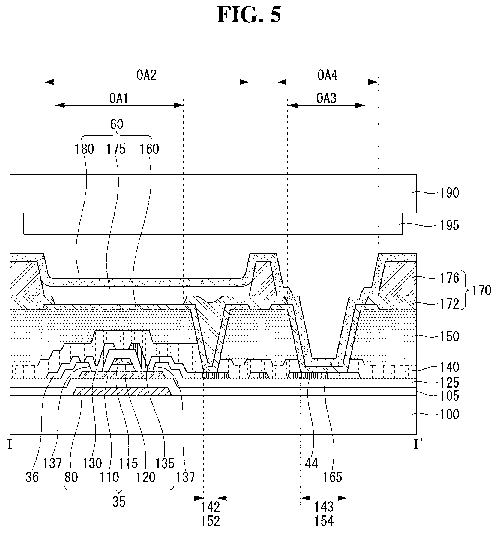 Patent US12581827 Figure 5 – Organic light emitting display device