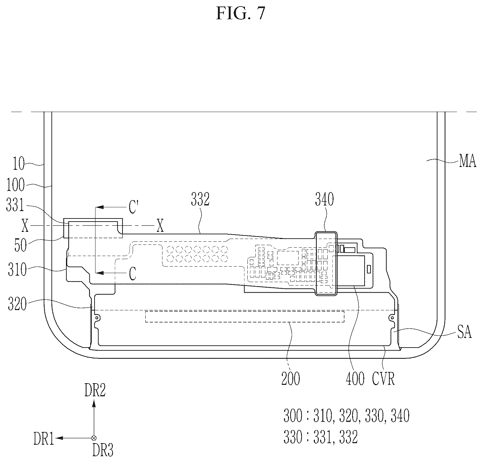 Patent US12581829 Figure 7 – Display device