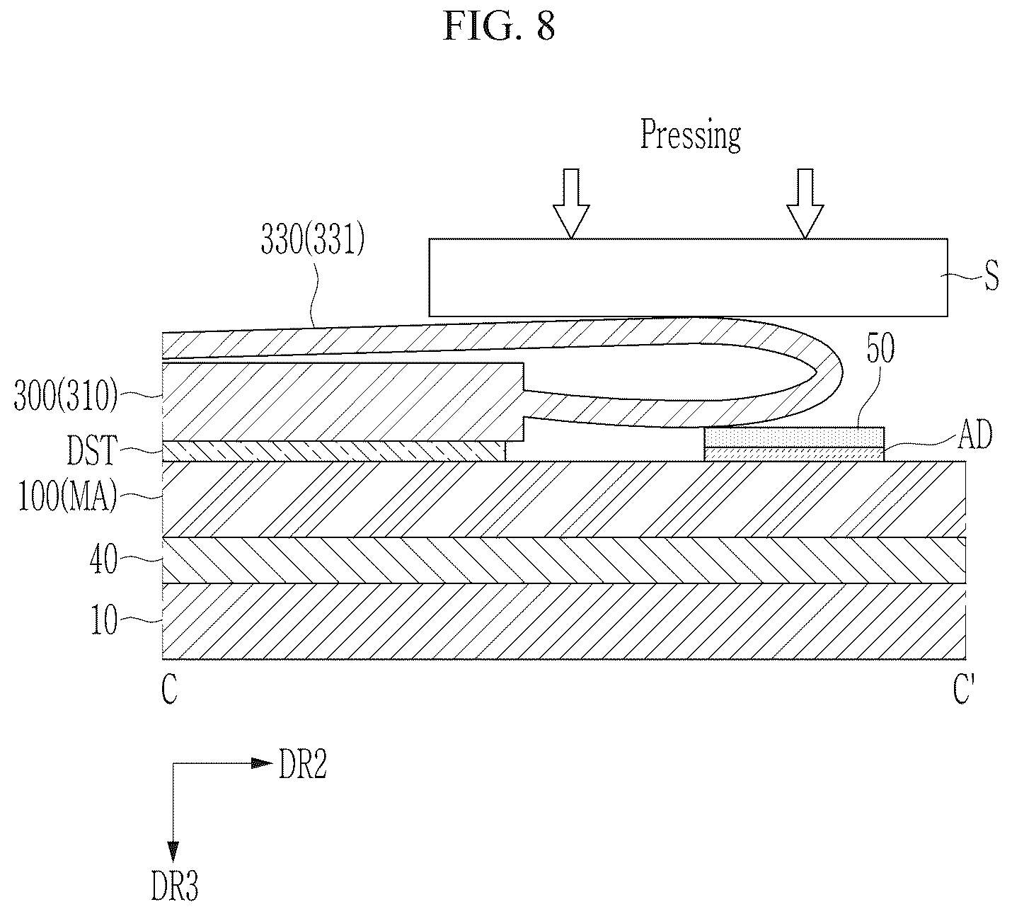 Patent US12581829 Figure 8 – Display device