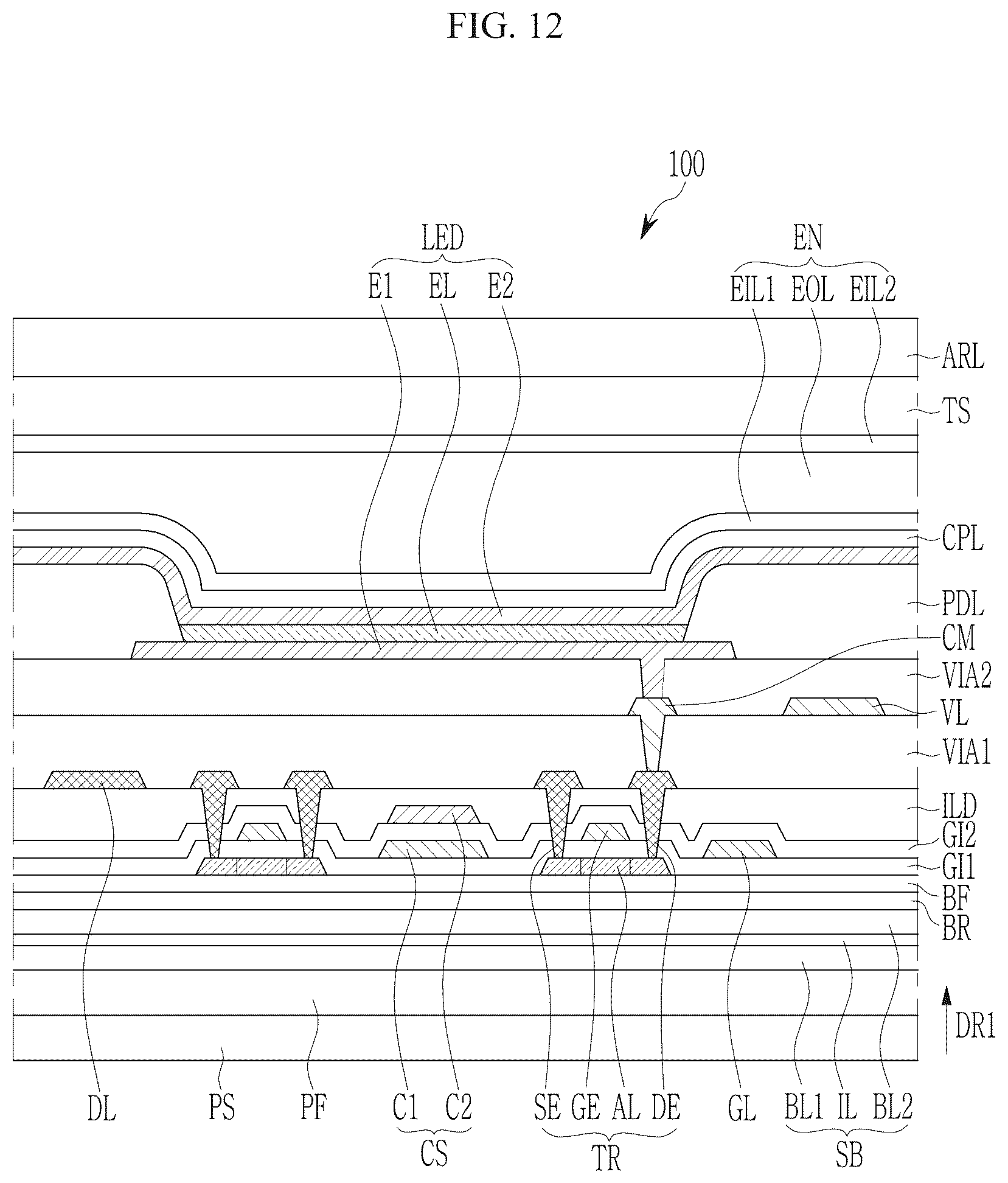 Patent US12581829 Figure 12 – Display device