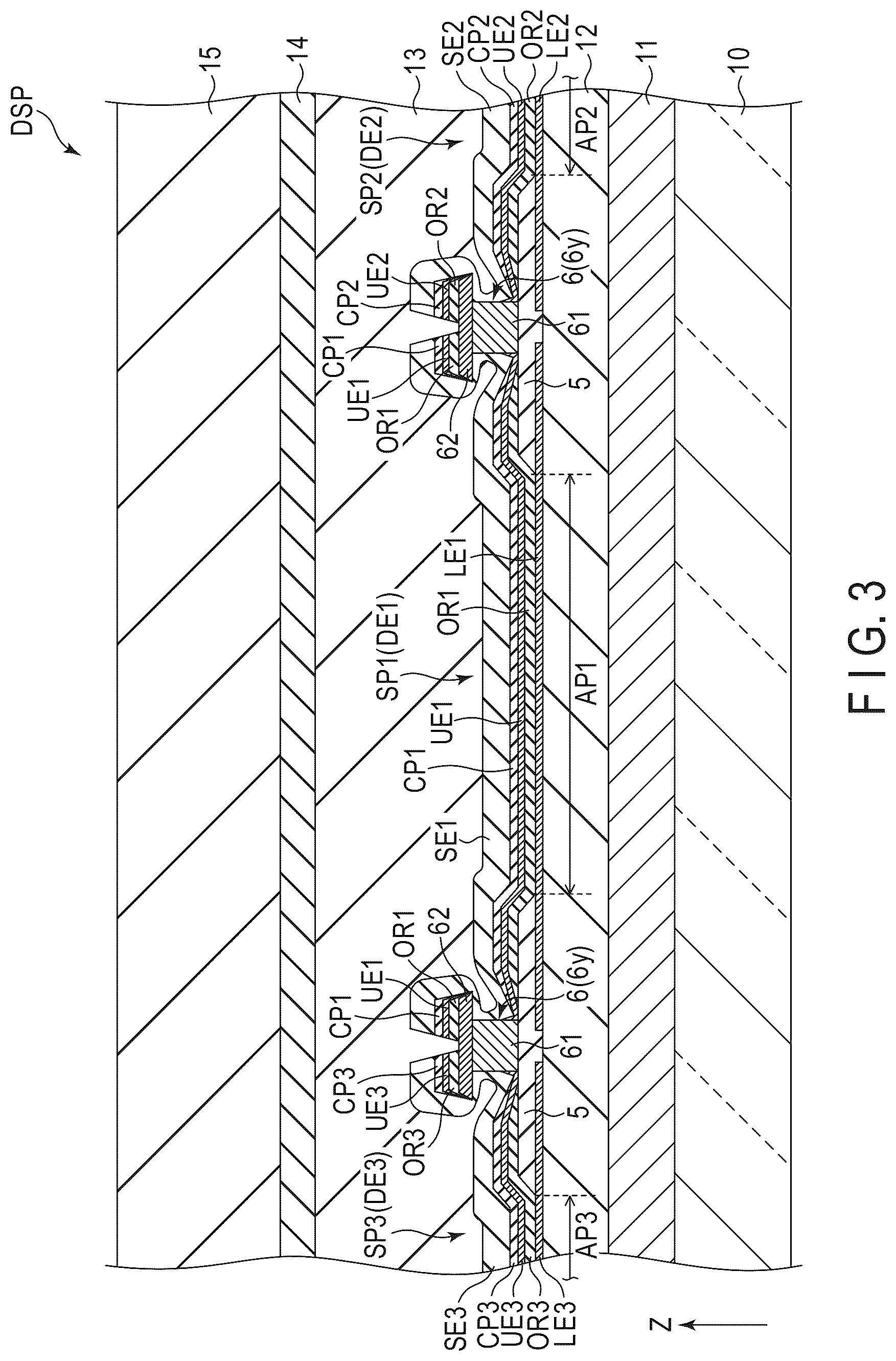 Patent US12581831 Figure 3 – Display device and manufacturing method thereof