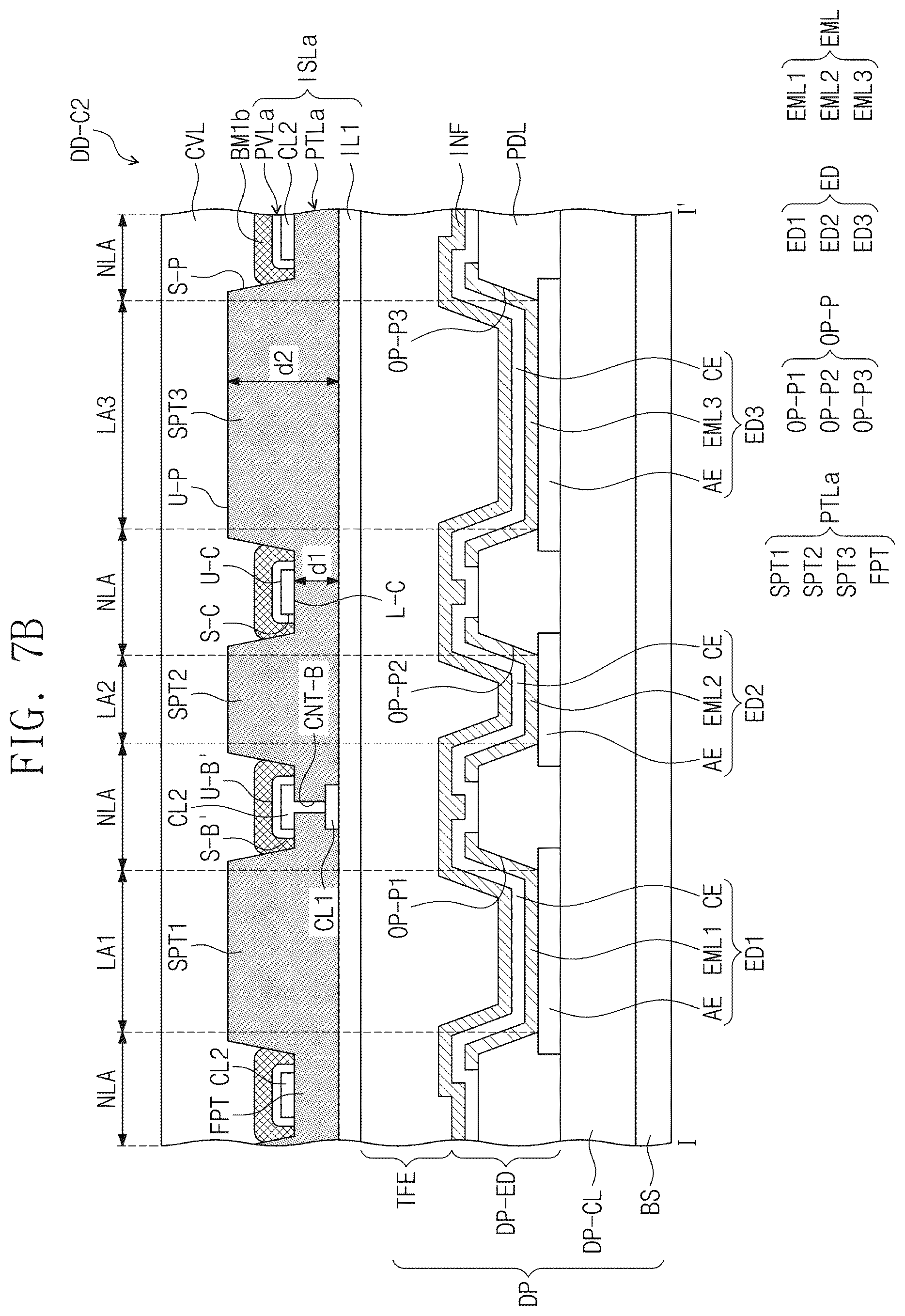 Patent US12581840 Figure 9 – Display device including low refractive and anti-reflection layers
