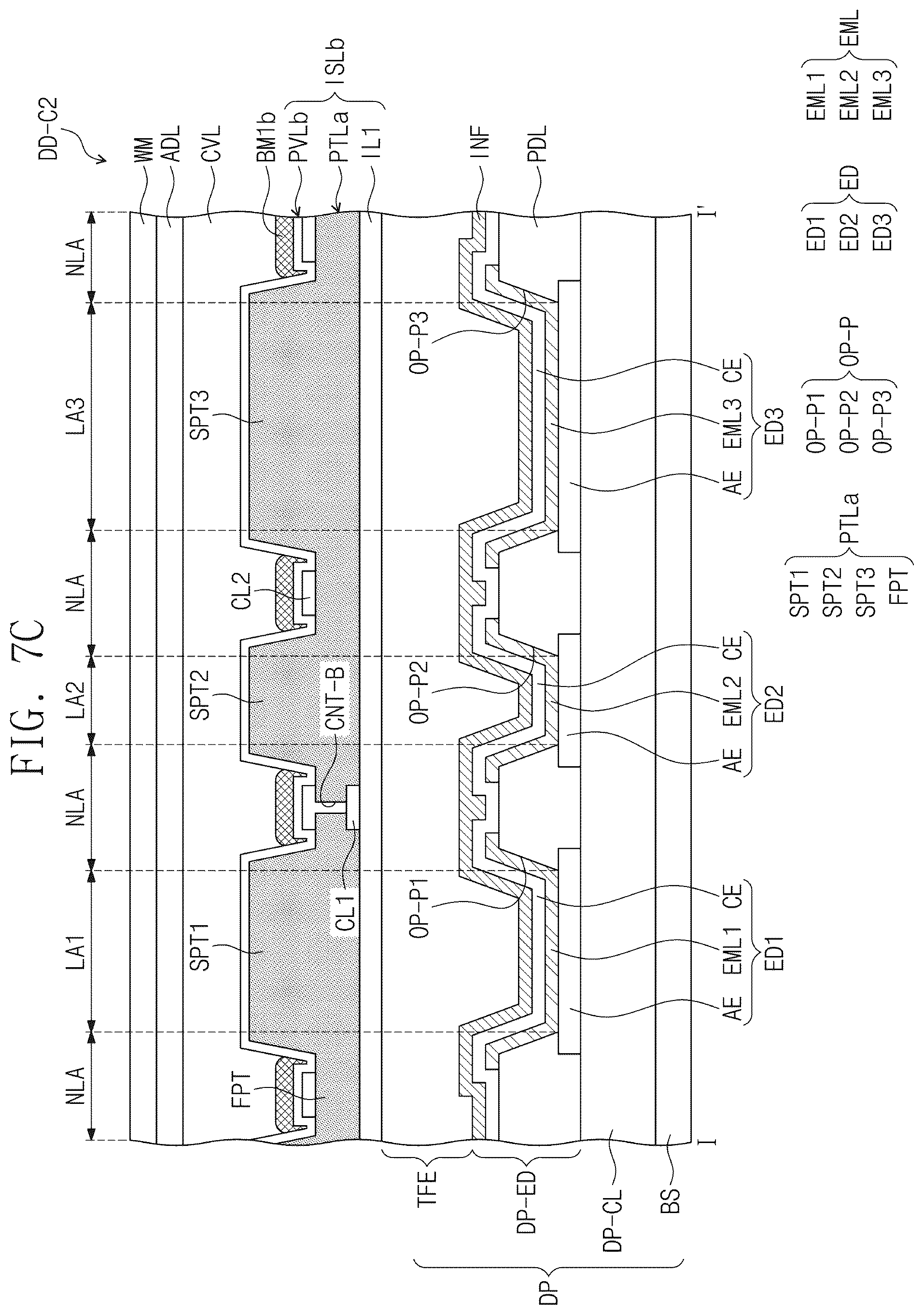 Patent US12581840 Figure 10 – Display device including low refractive and anti-reflection layers