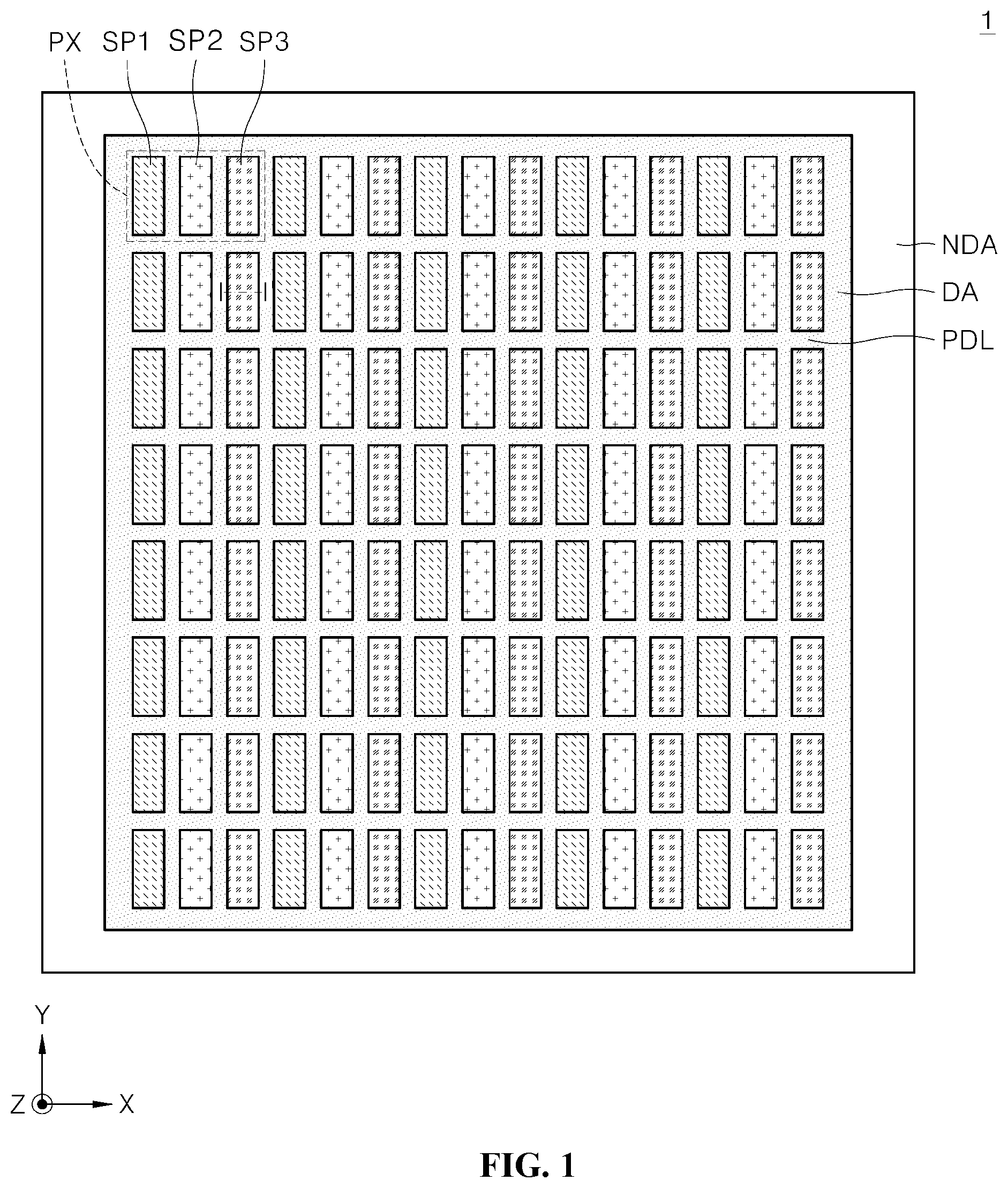 Patent US12581843 Figure 1 – Display device and method for manufacturing the same