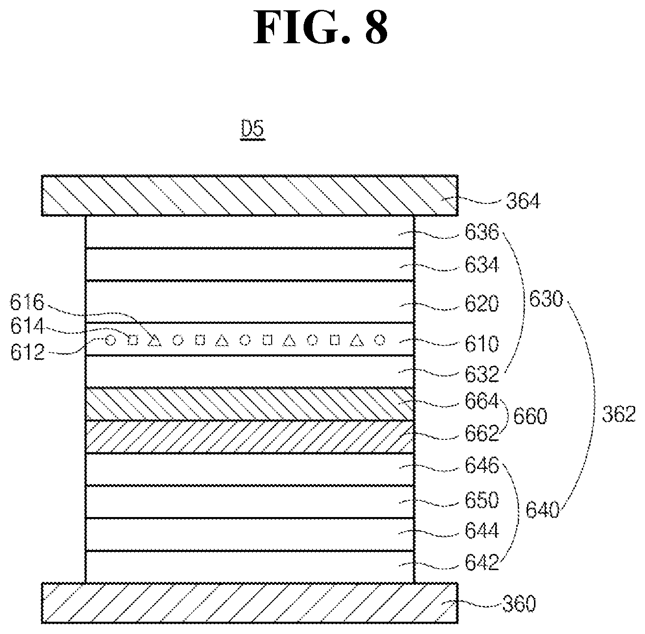 Patent US12581847 Figure 8 – Organic light emitting diode and organic light emitting device including the same