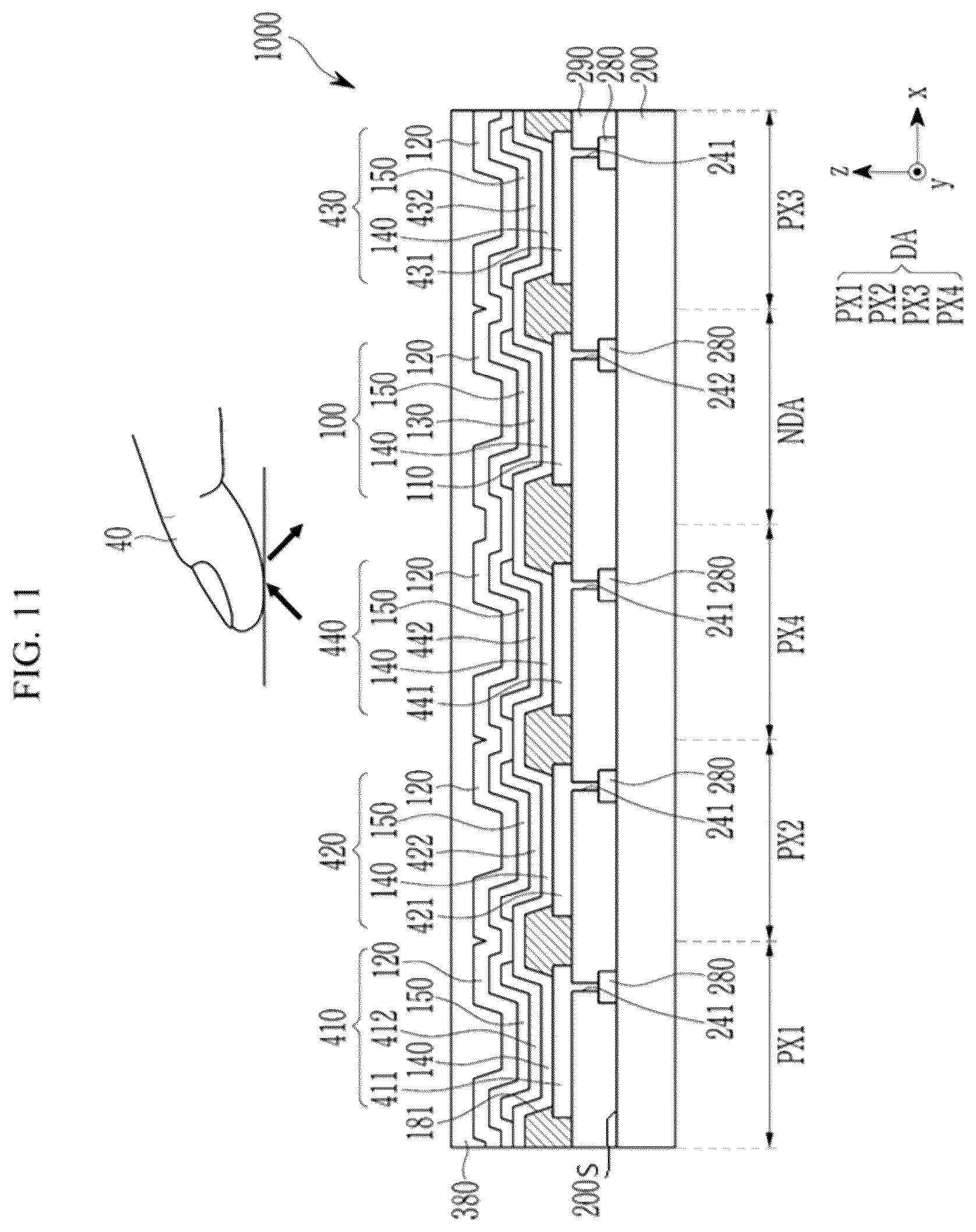 Patent US12581853 Figure 11 – Organic compound and sensor and sensor embedded display panel and electronic device