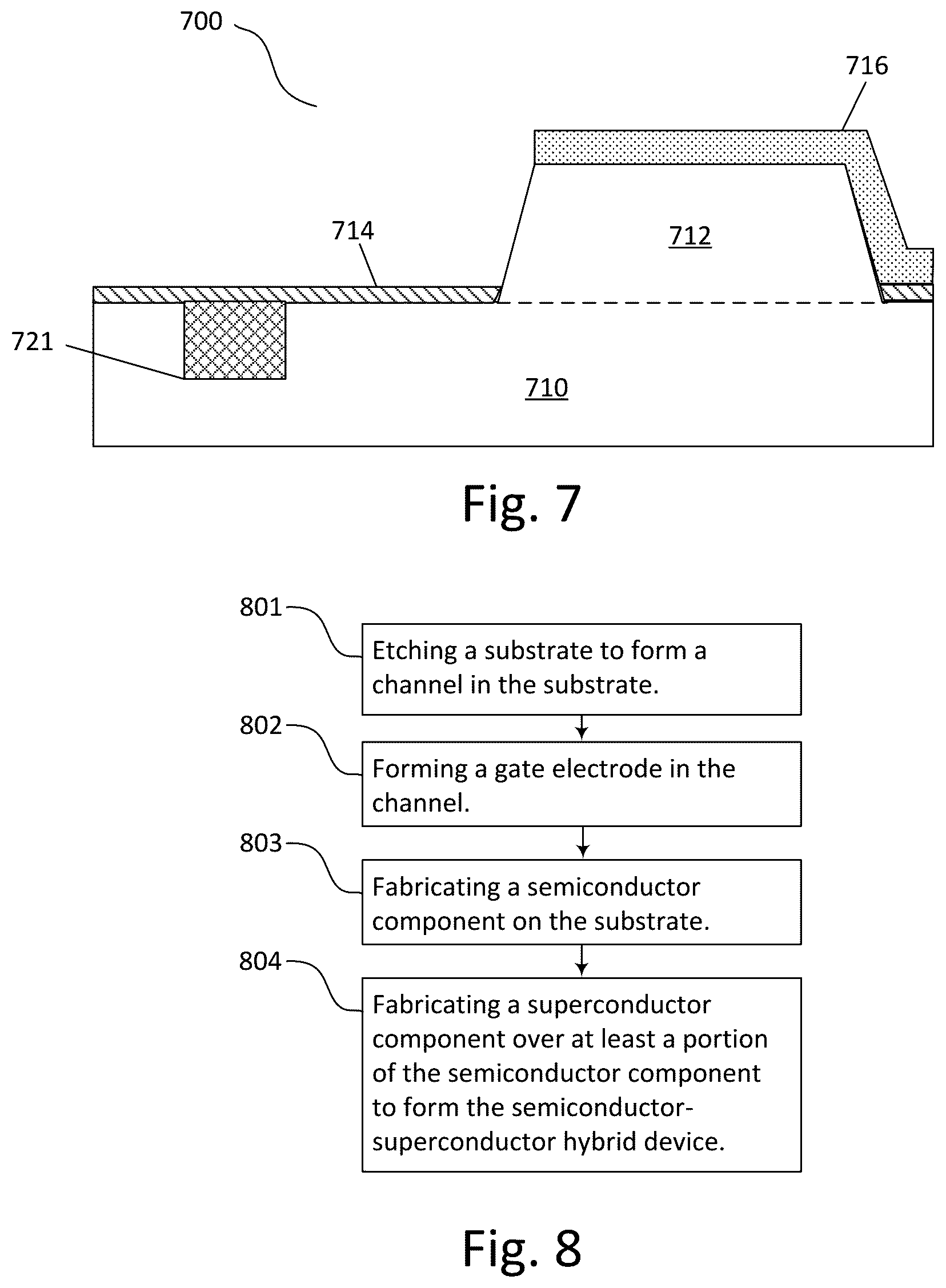 Patent US12581869 Figure 4 – Side-gated semiconductor-superconductor hybrid devices