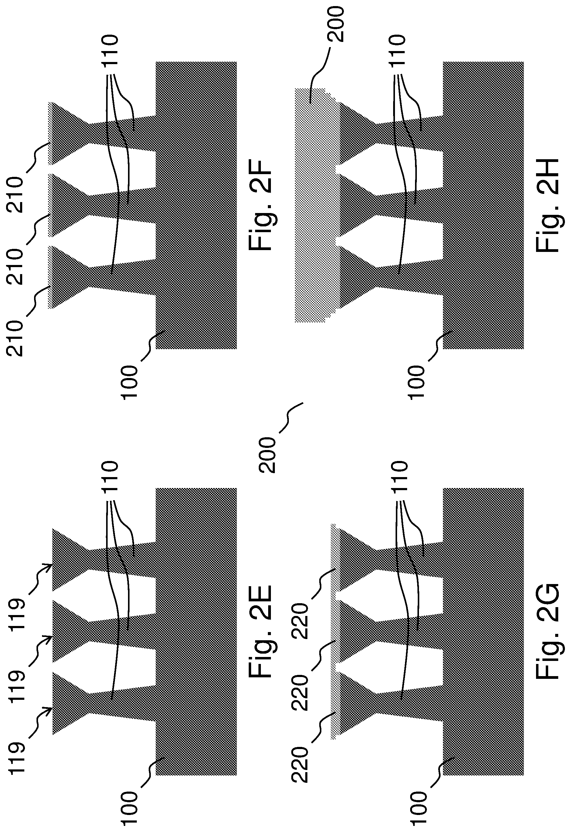 Patent US12581872 Figure 3 – Method for producing a freestanding and stress-free epitaxial layer starting from a disposable substrate patterened in etched pillar array