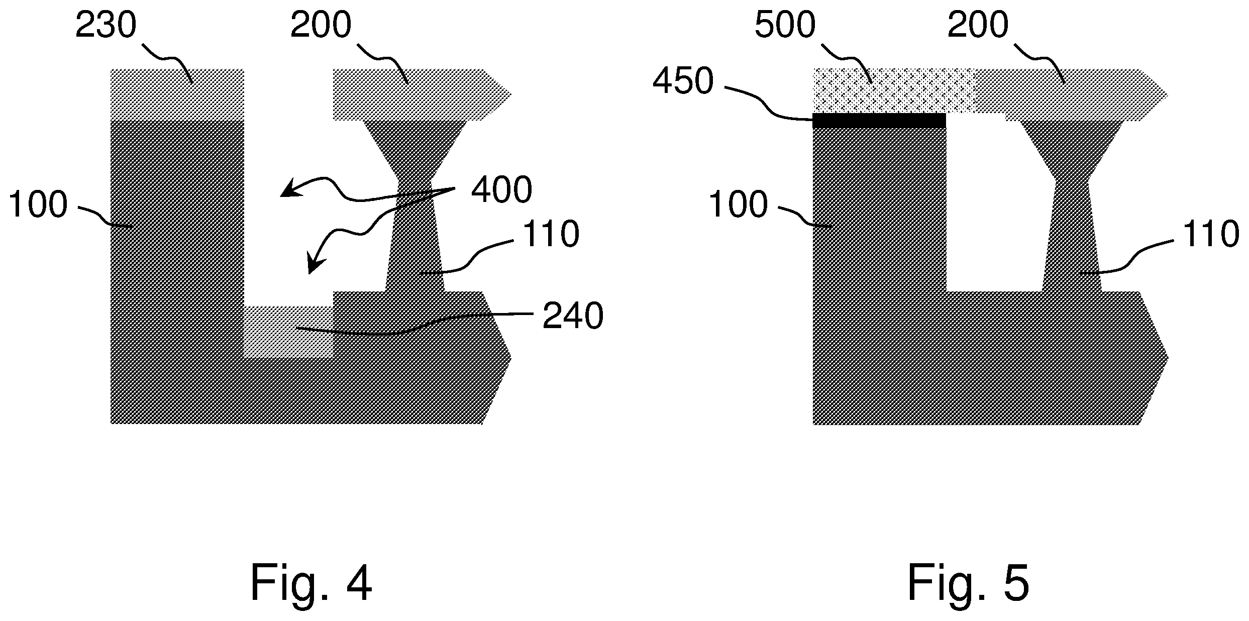 Patent US12581872 Figure 5 – Method for producing a freestanding and stress-free epitaxial layer starting from a disposable substrate patterened in etched pillar array
